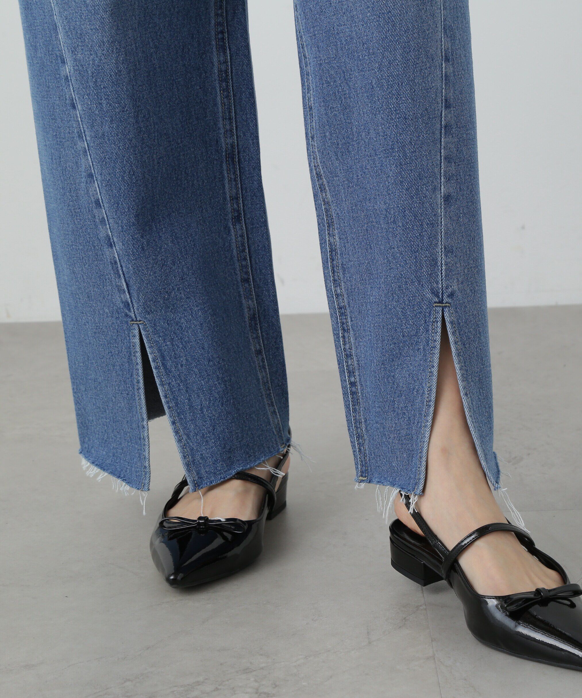  「スリット切替ダメージワイドデニムパンツ《S Size Line》」|その他|