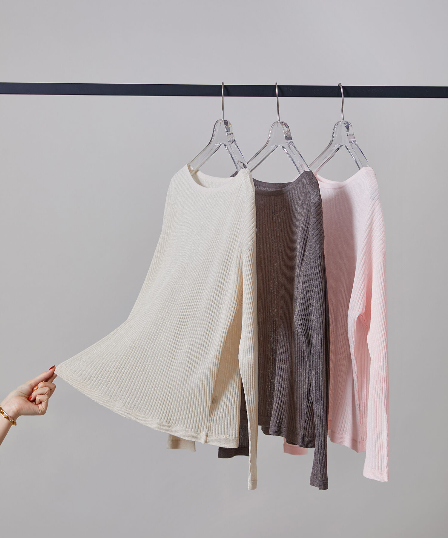  「シアーリブゆるニット」|ニット・セーター|ベージュ