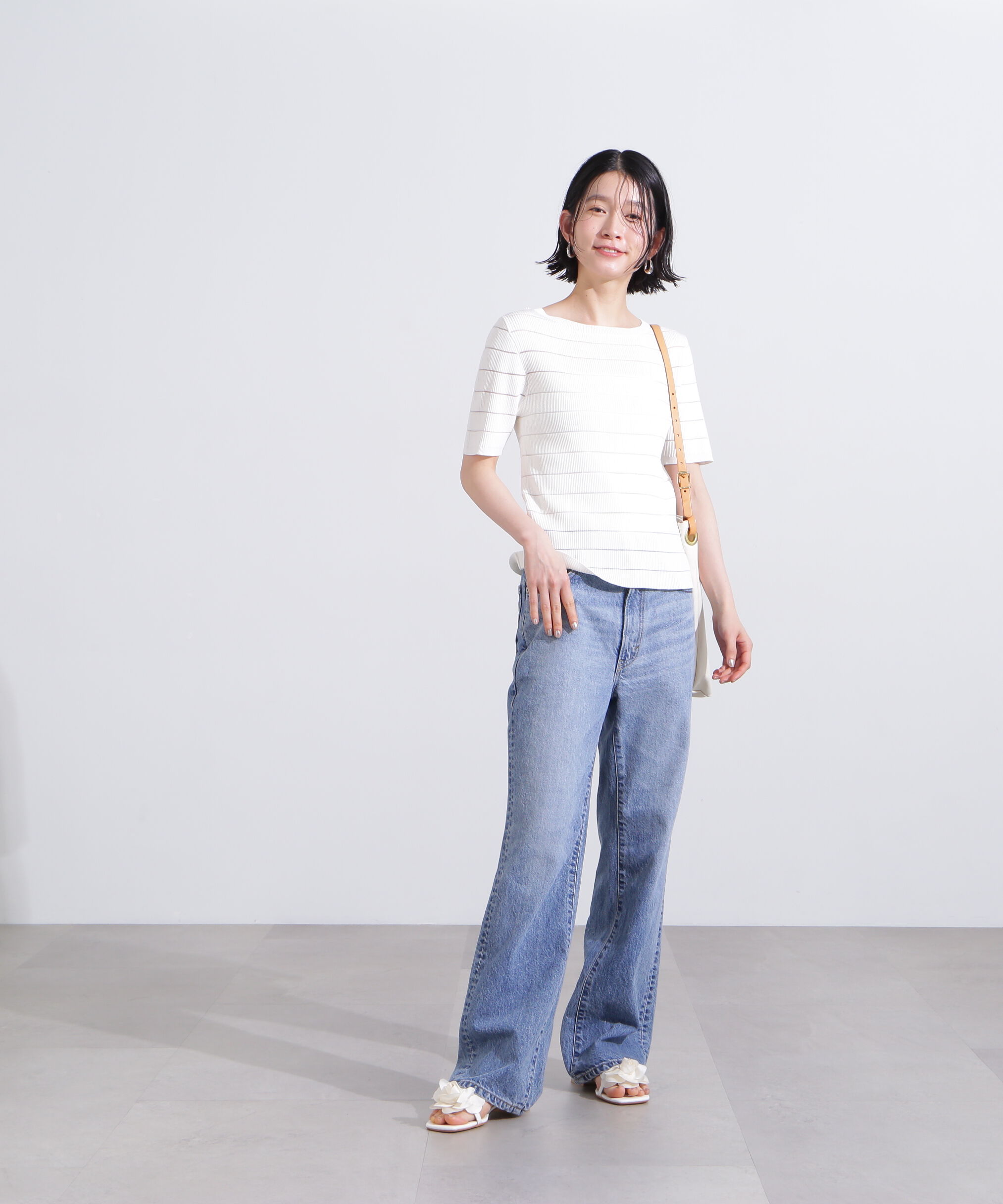  「シアーボーダーリブニット」|ニット・セーター|