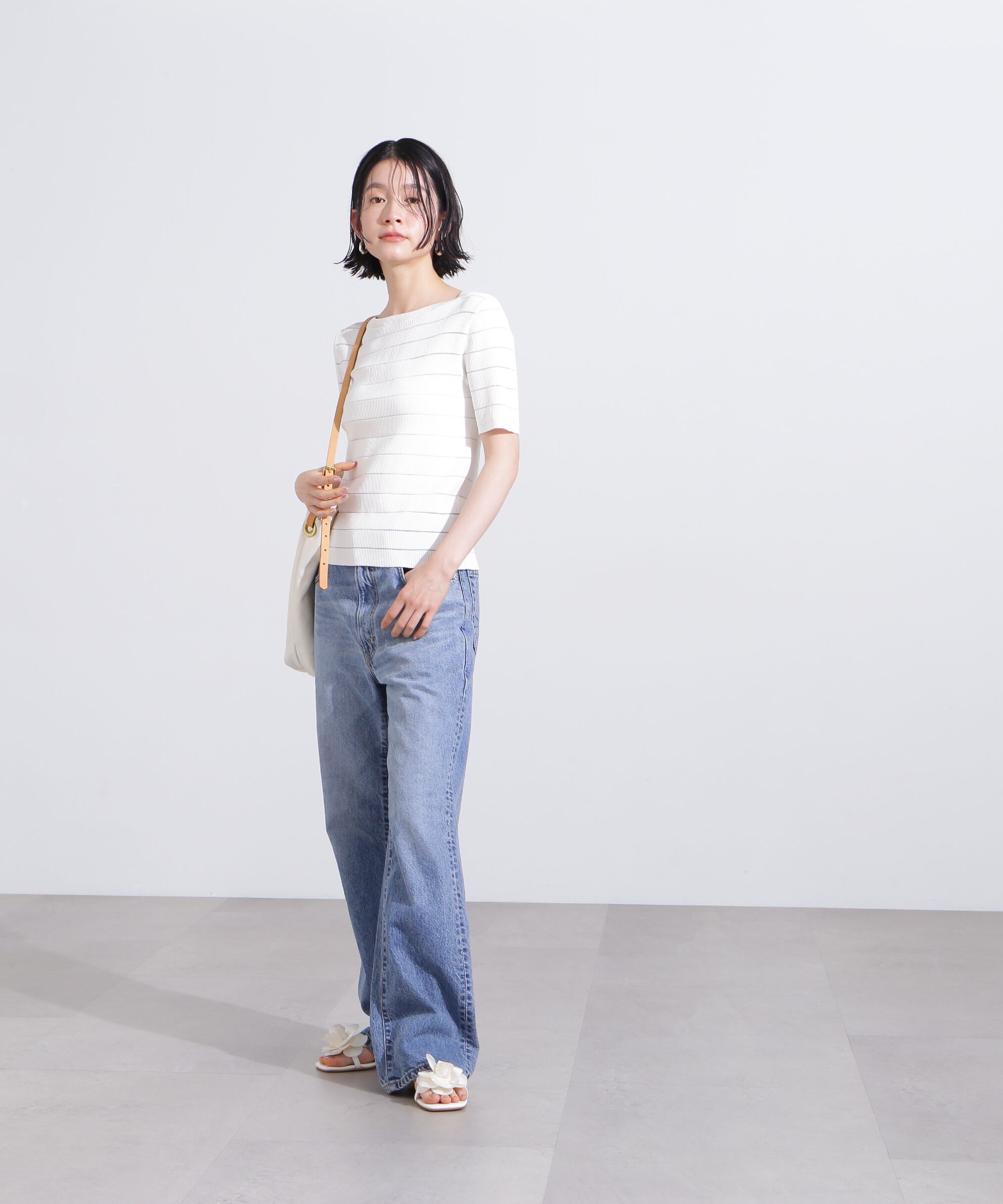  「シアーボーダーリブニット」|ニット・セーター|