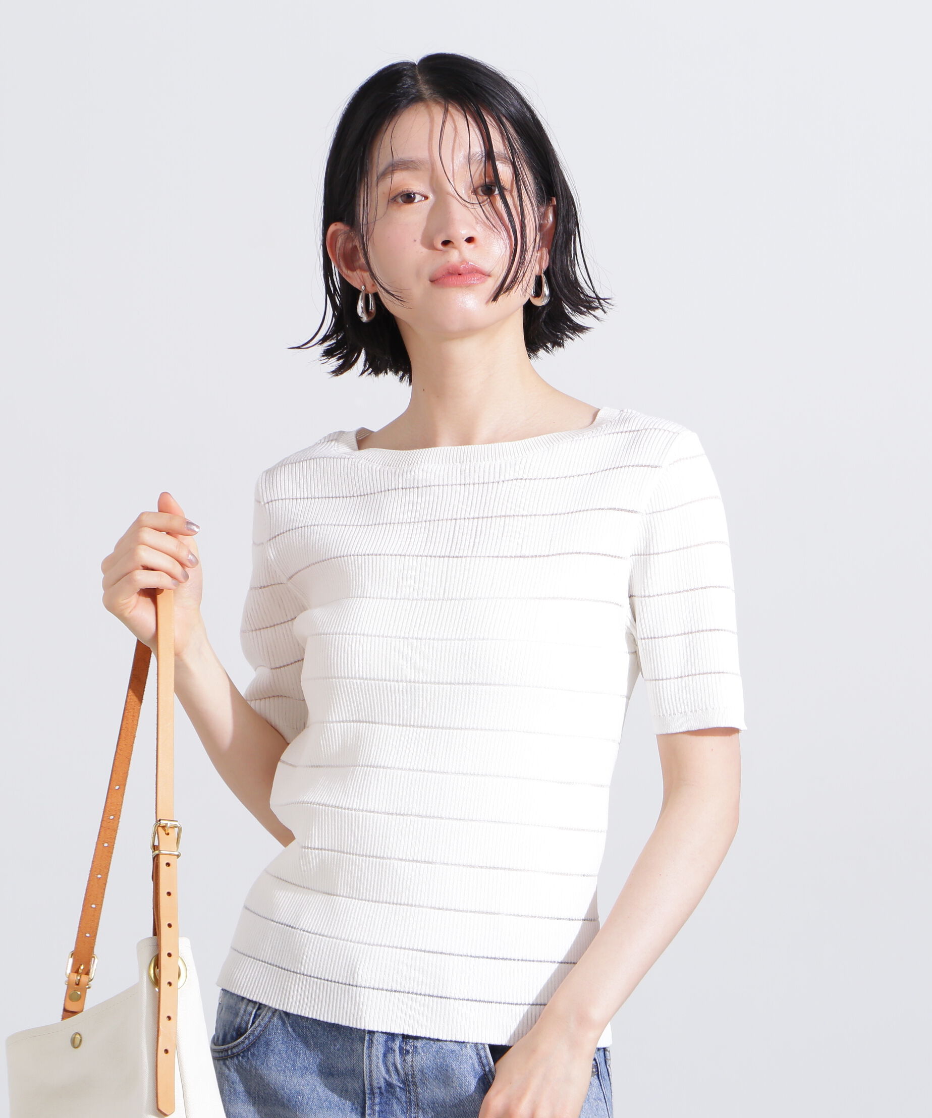  「シアーボーダーリブニット」|ニット・セーター|