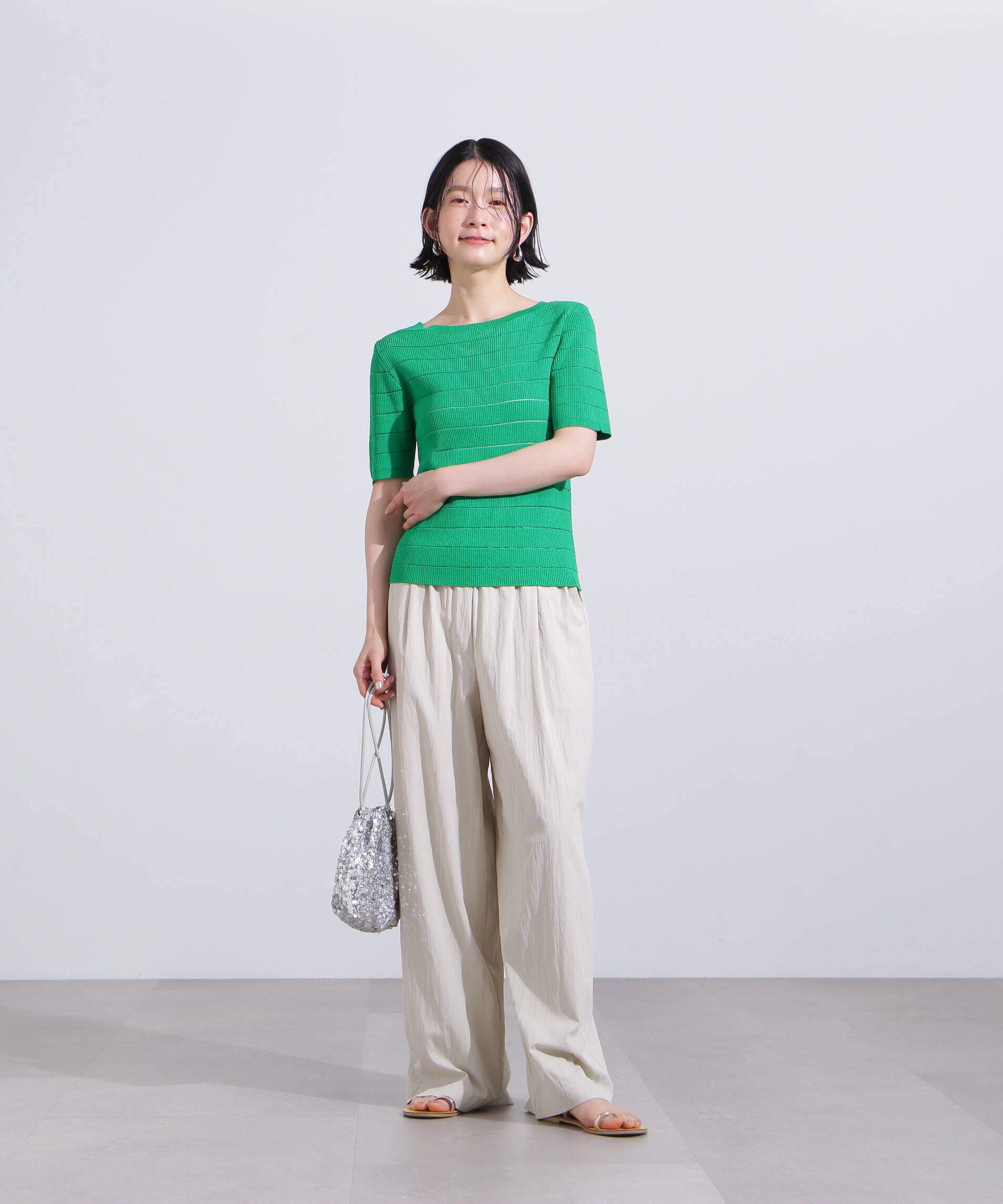  「シアーボーダーリブニット」|ニット・セーター|