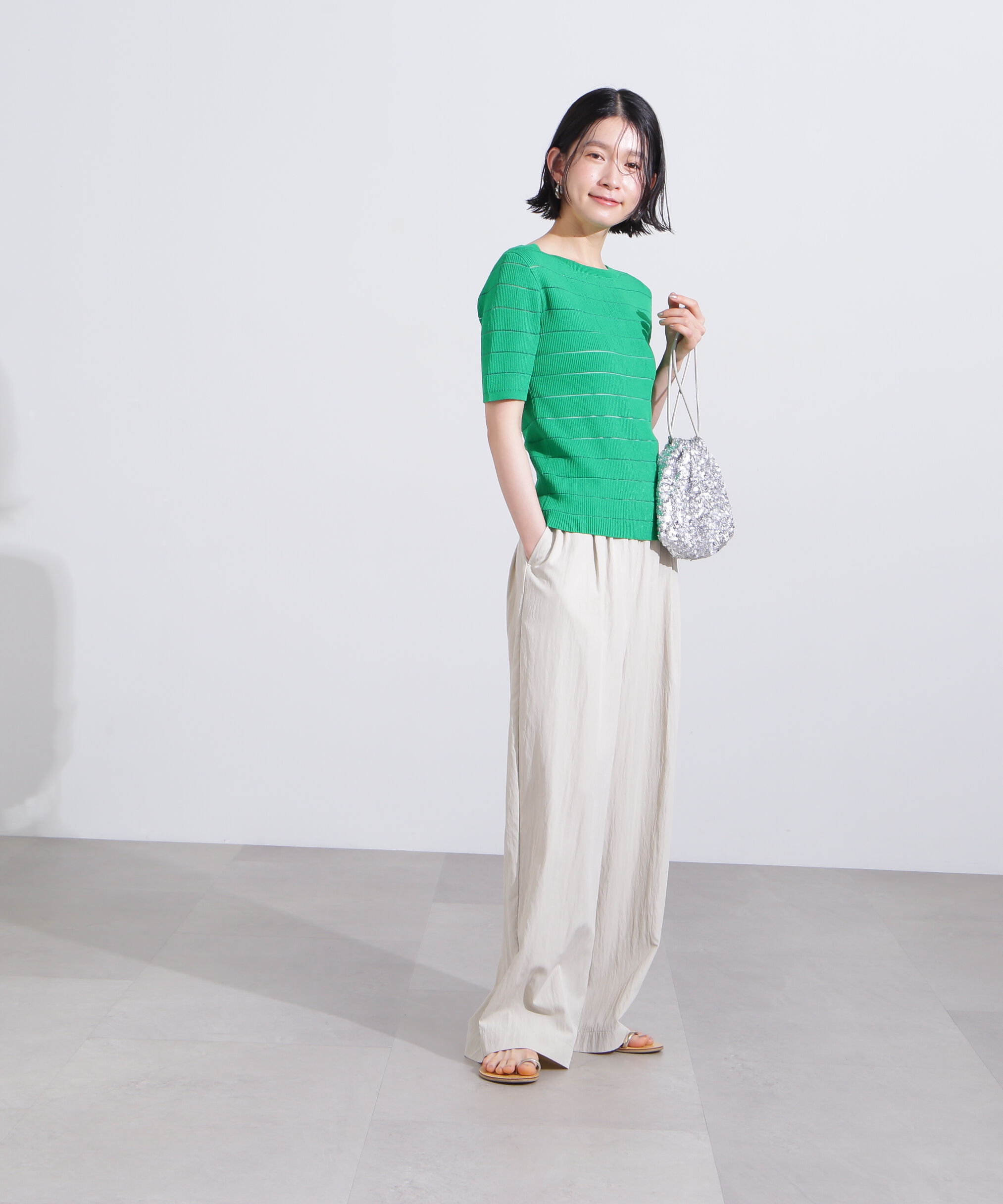  「シアーボーダーリブニット」|ニット・セーター|