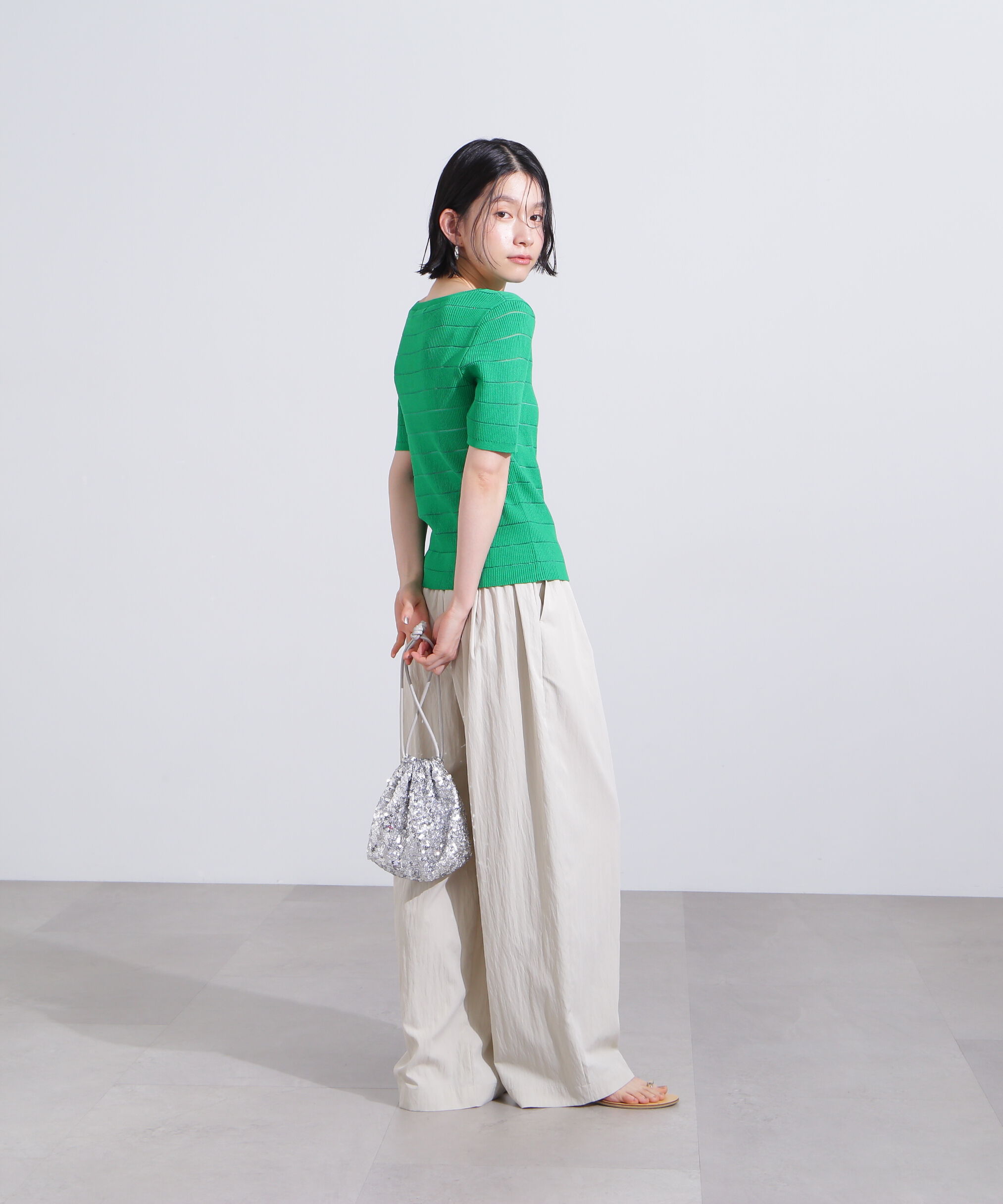  「シアーボーダーリブニット」|ニット・セーター|