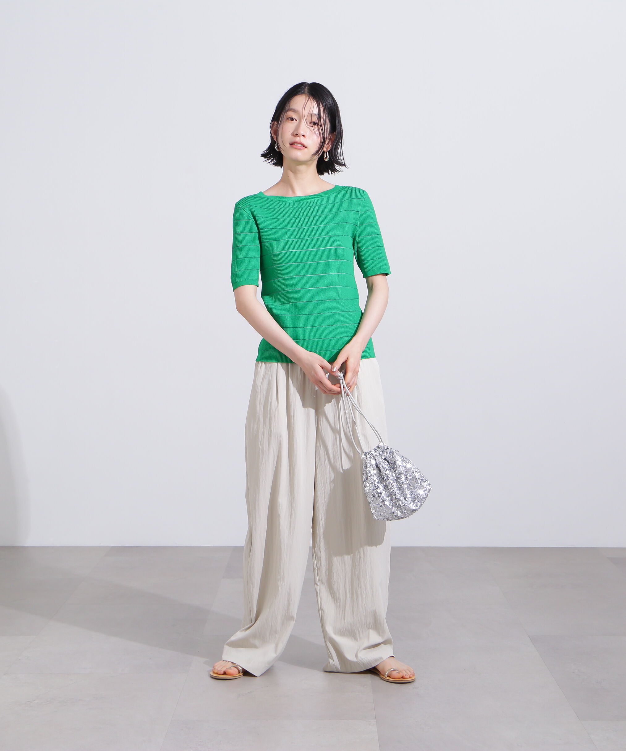  「シアーボーダーリブニット」|ニット・セーター|