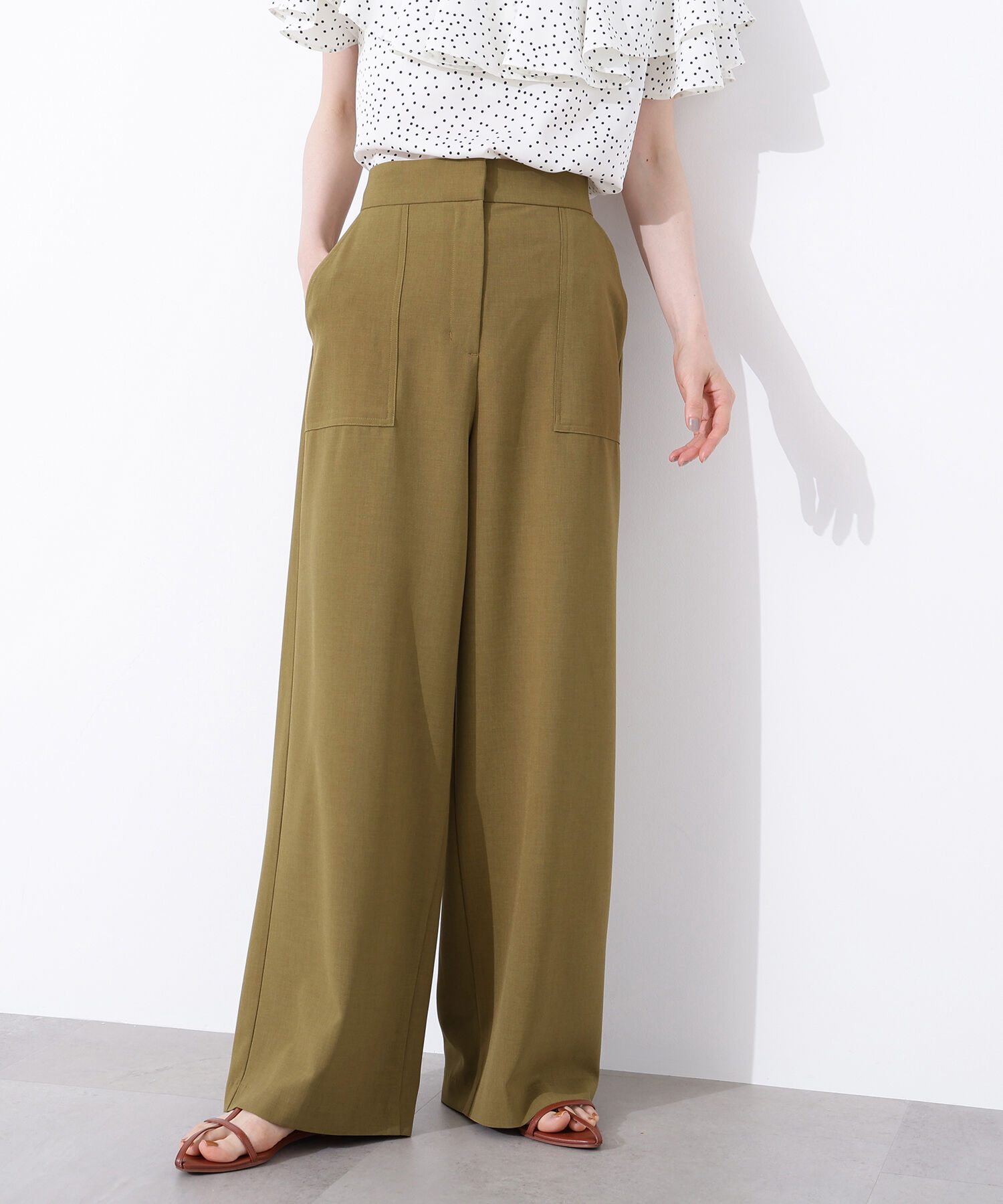  「ドライタッチストレートワイドパンツ《WEB限定商品》」|その他|マスタード1