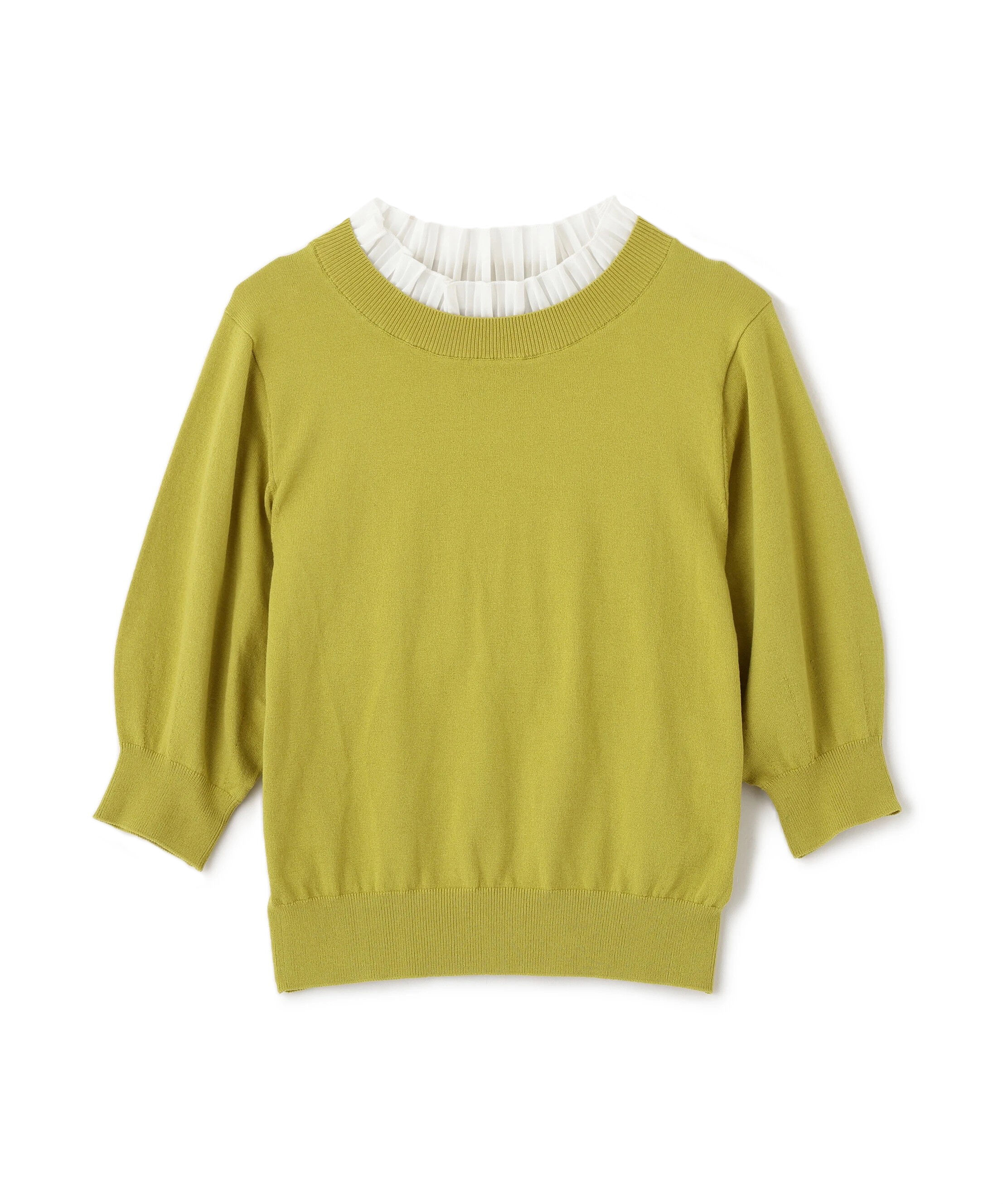  「フリルネックフォルムスリーブニット」|ニット・セーター|