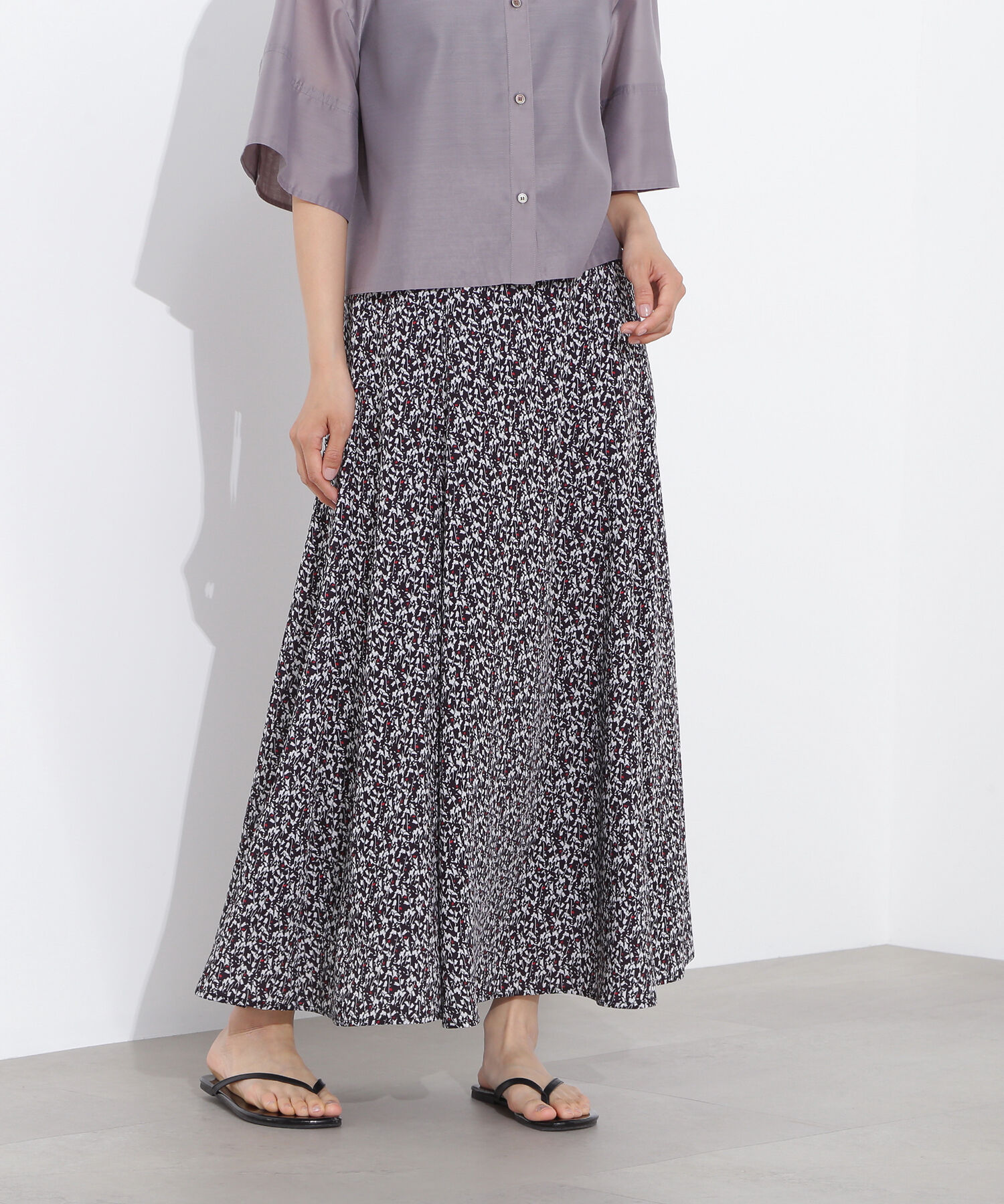  「フラワープリントAラインスカート」|スカート|ブラックベー 2