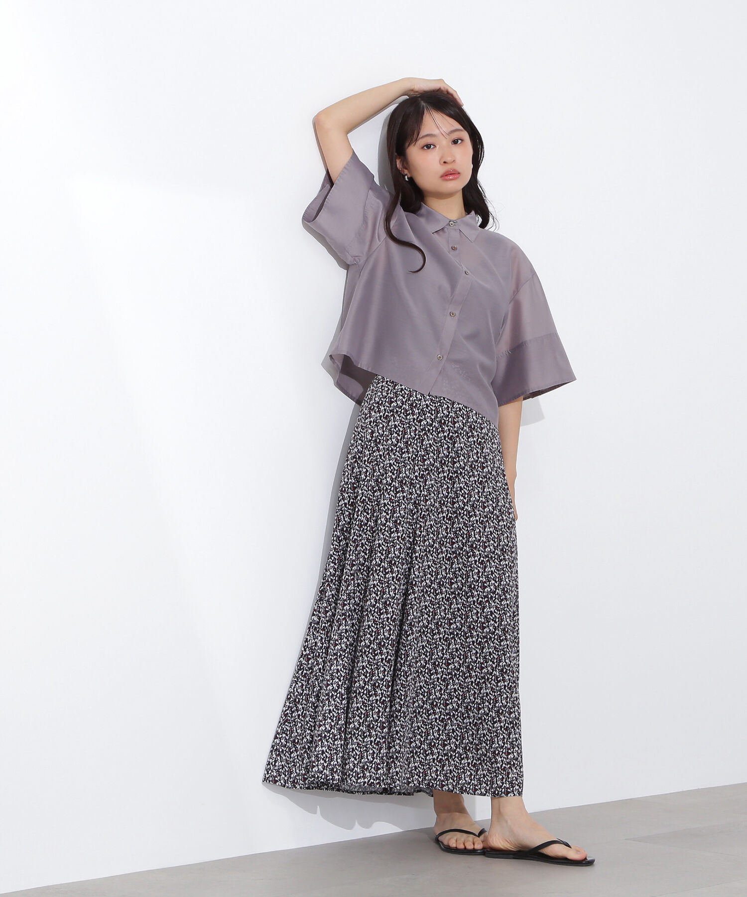  「フラワープリントAラインスカート」|スカート|