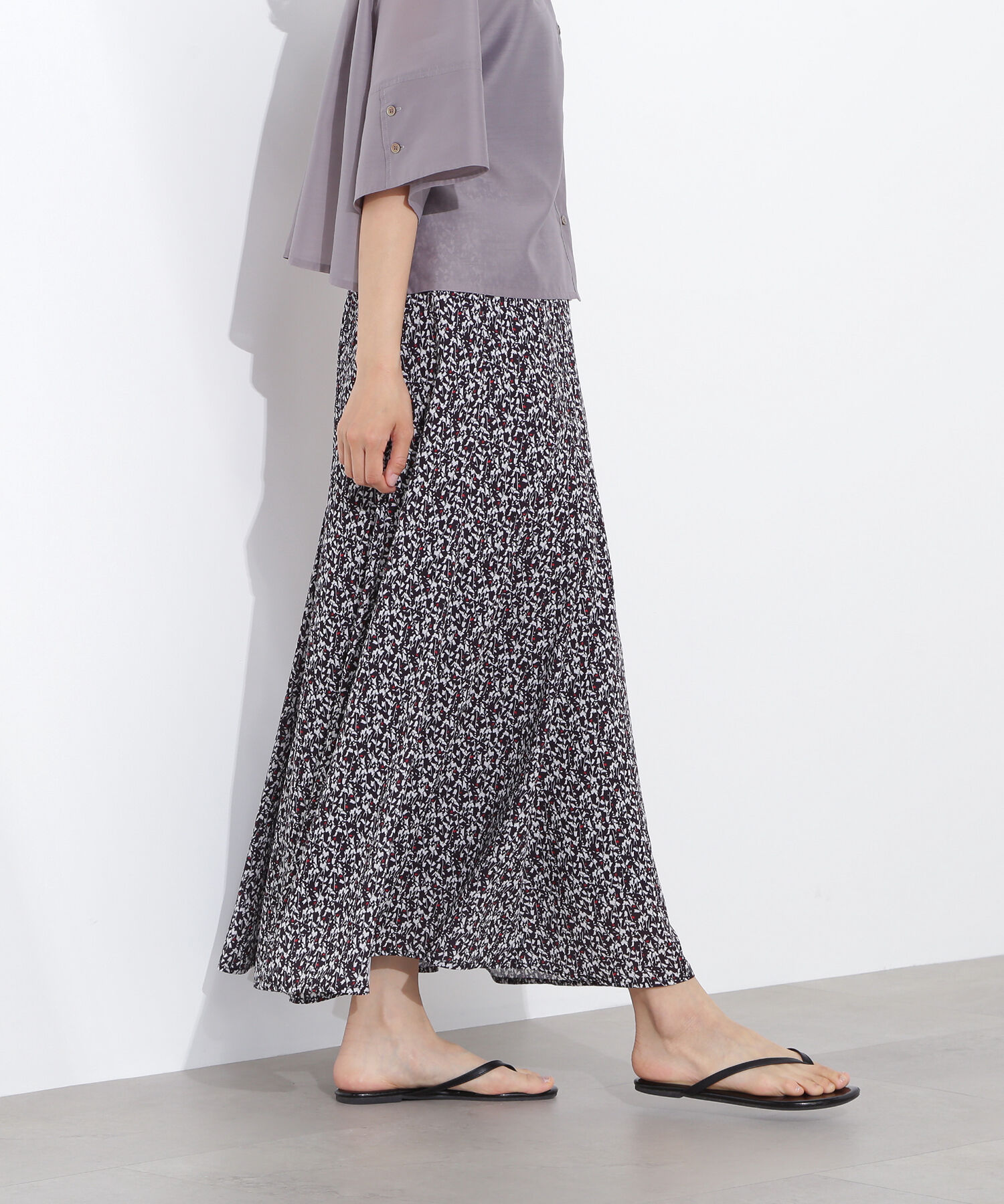  「フラワープリントAラインスカート」|スカート|