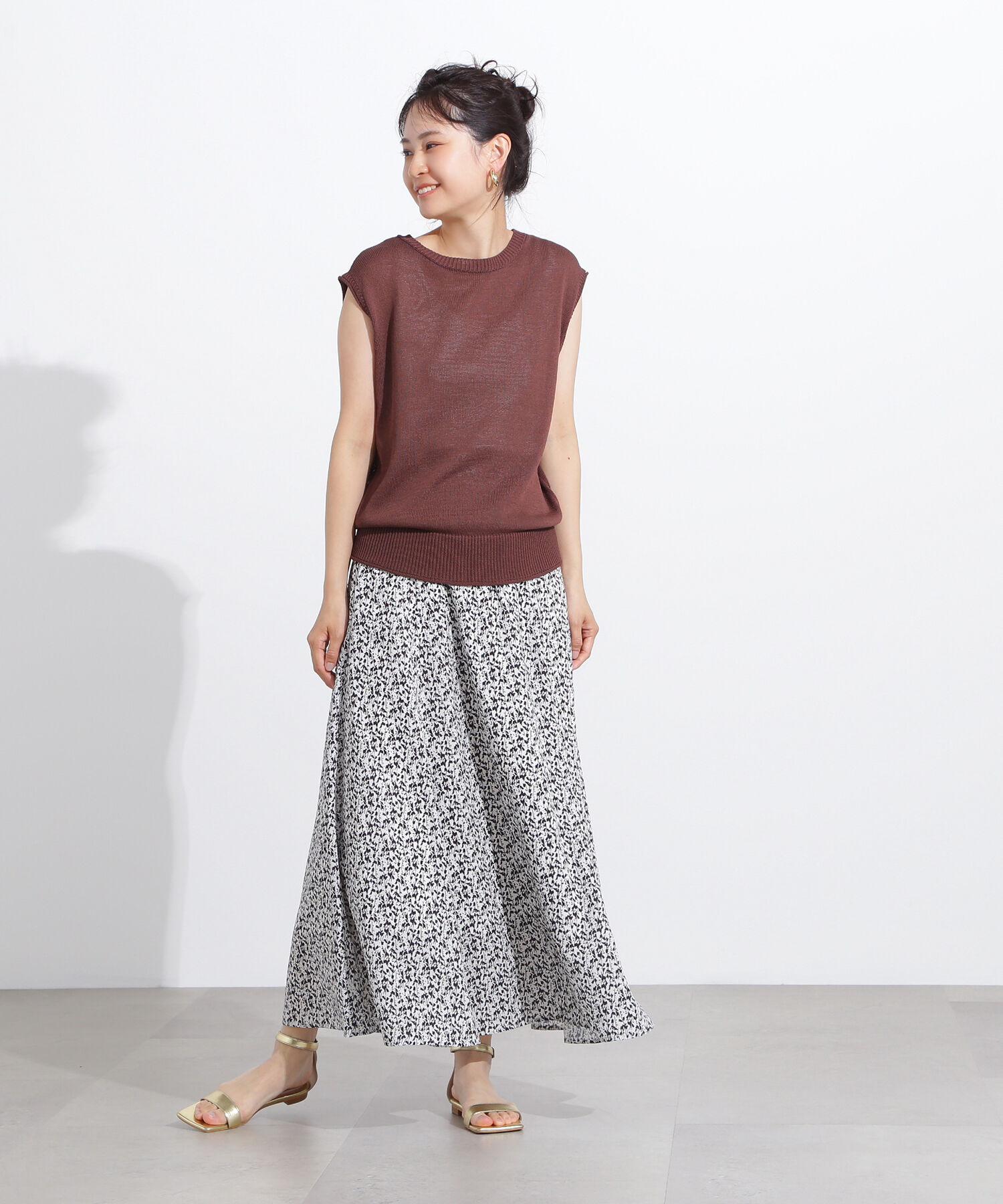  「フラワープリントAラインスカート」|スカート|