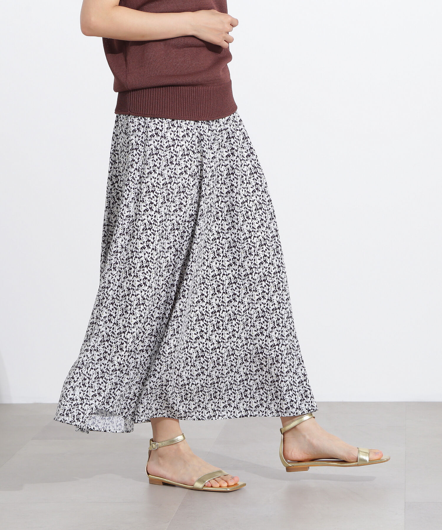  「フラワープリントAラインスカート」|スカート|