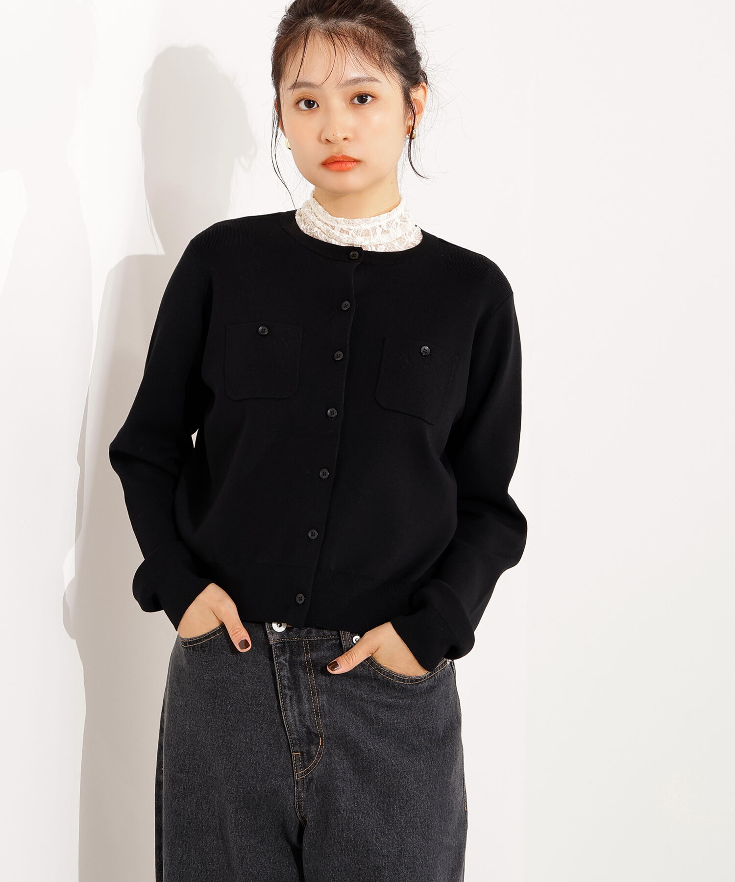  「ベーシックポケットカーディガン」|ニット・セーター|