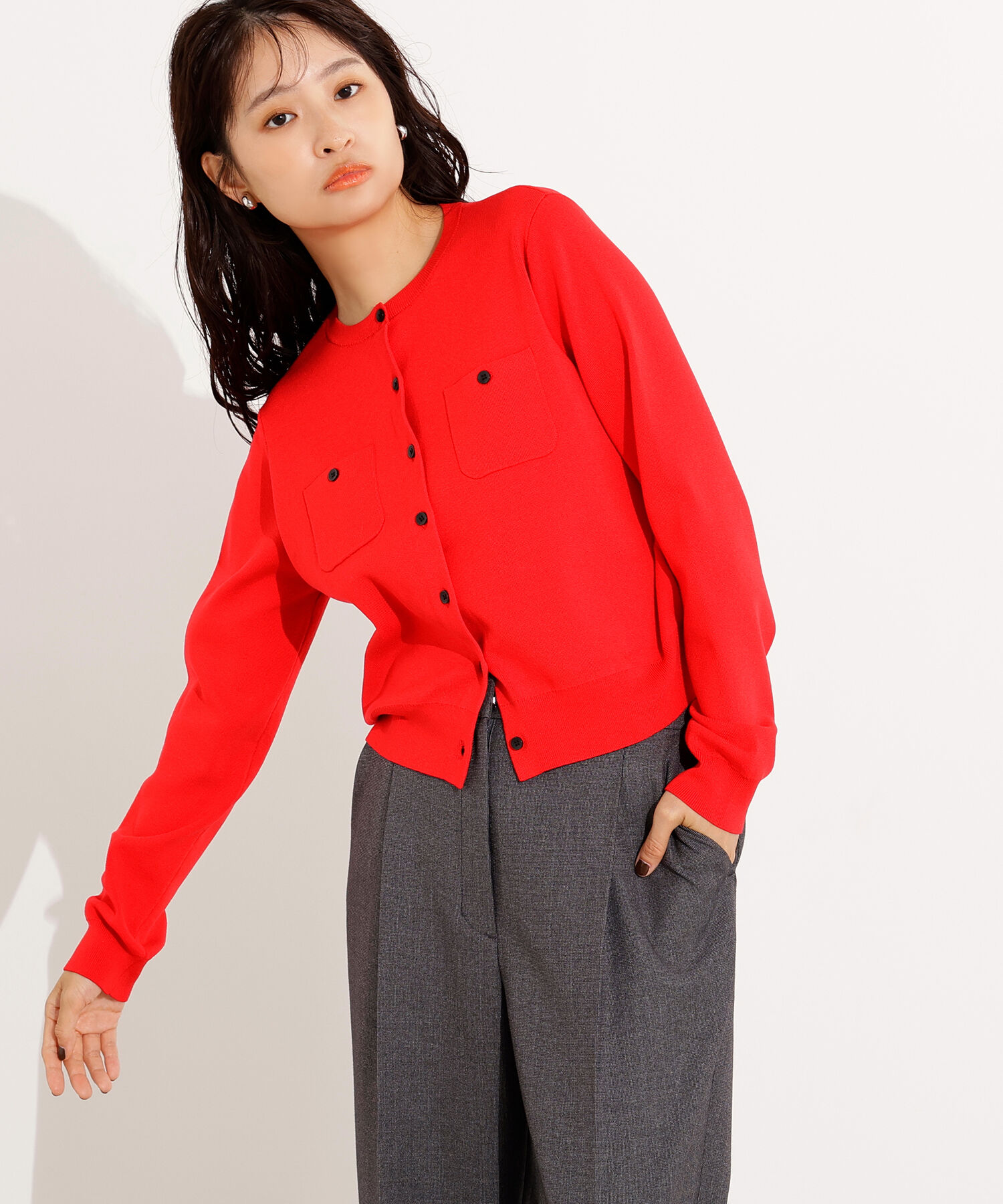  「ベーシックポケットカーディガン」|ニット・セーター|