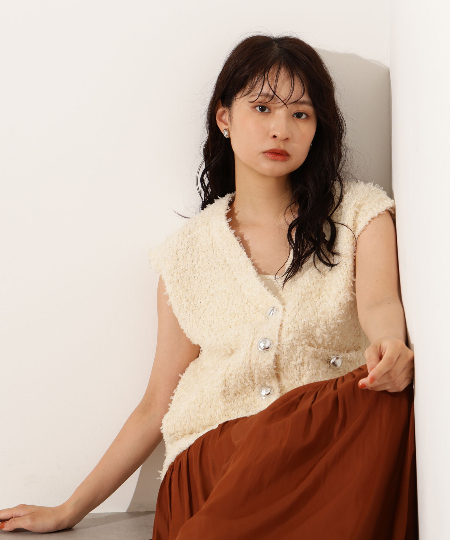  「Vネックニットジレ」|ニット・セーター|