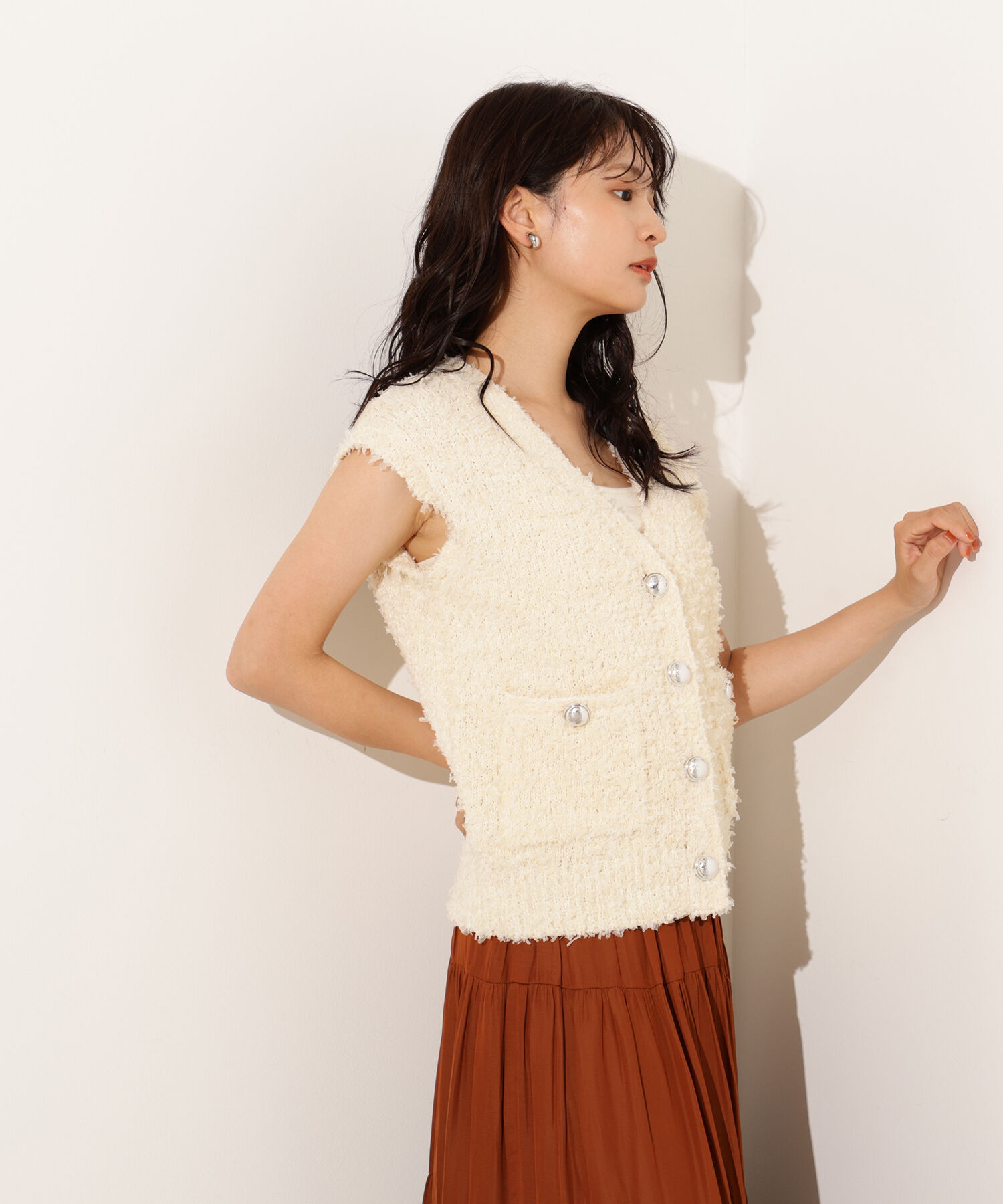  「Vネックニットジレ」|ニット・セーター|