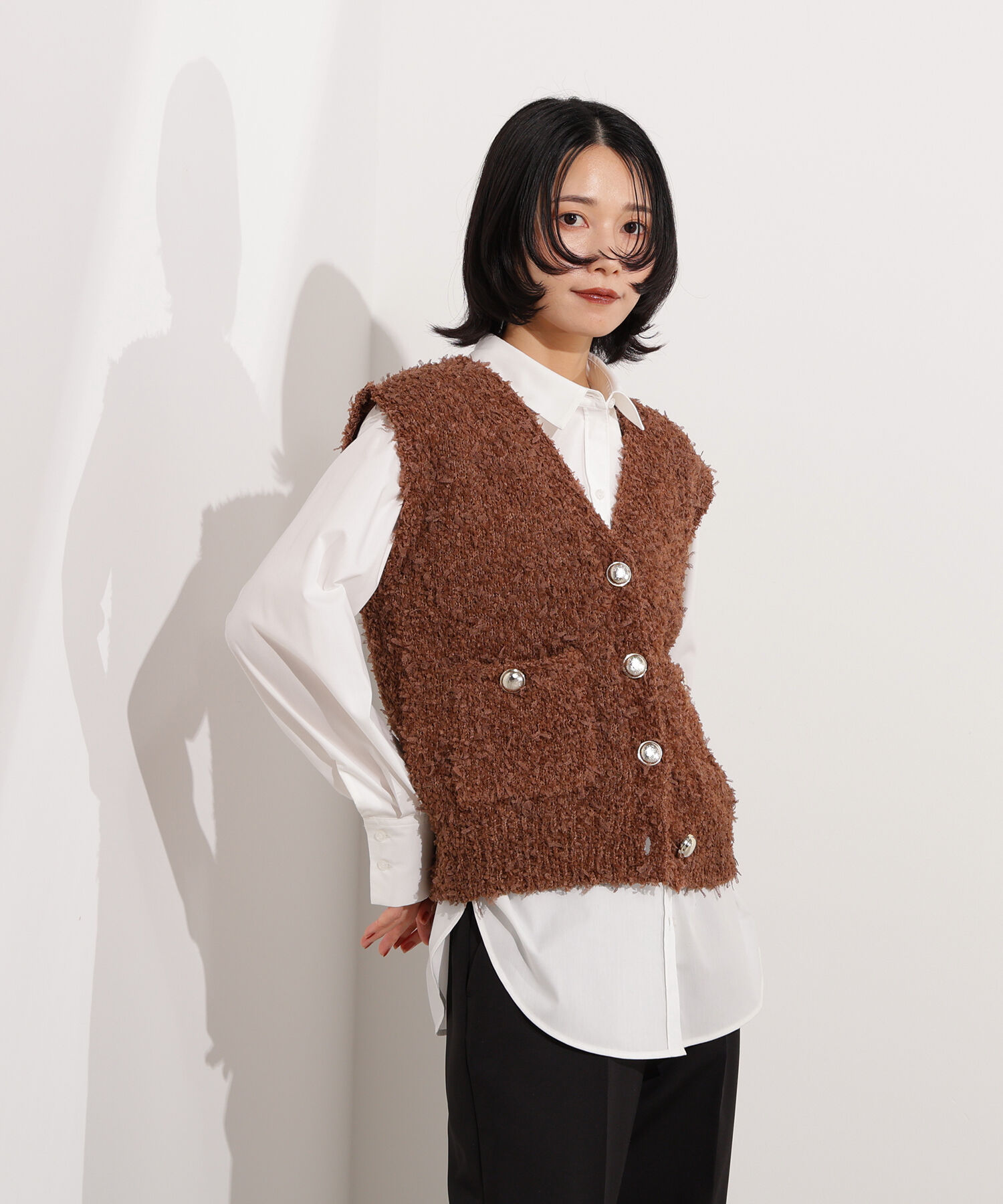  「Vネックニットジレ」|ニット・セーター|