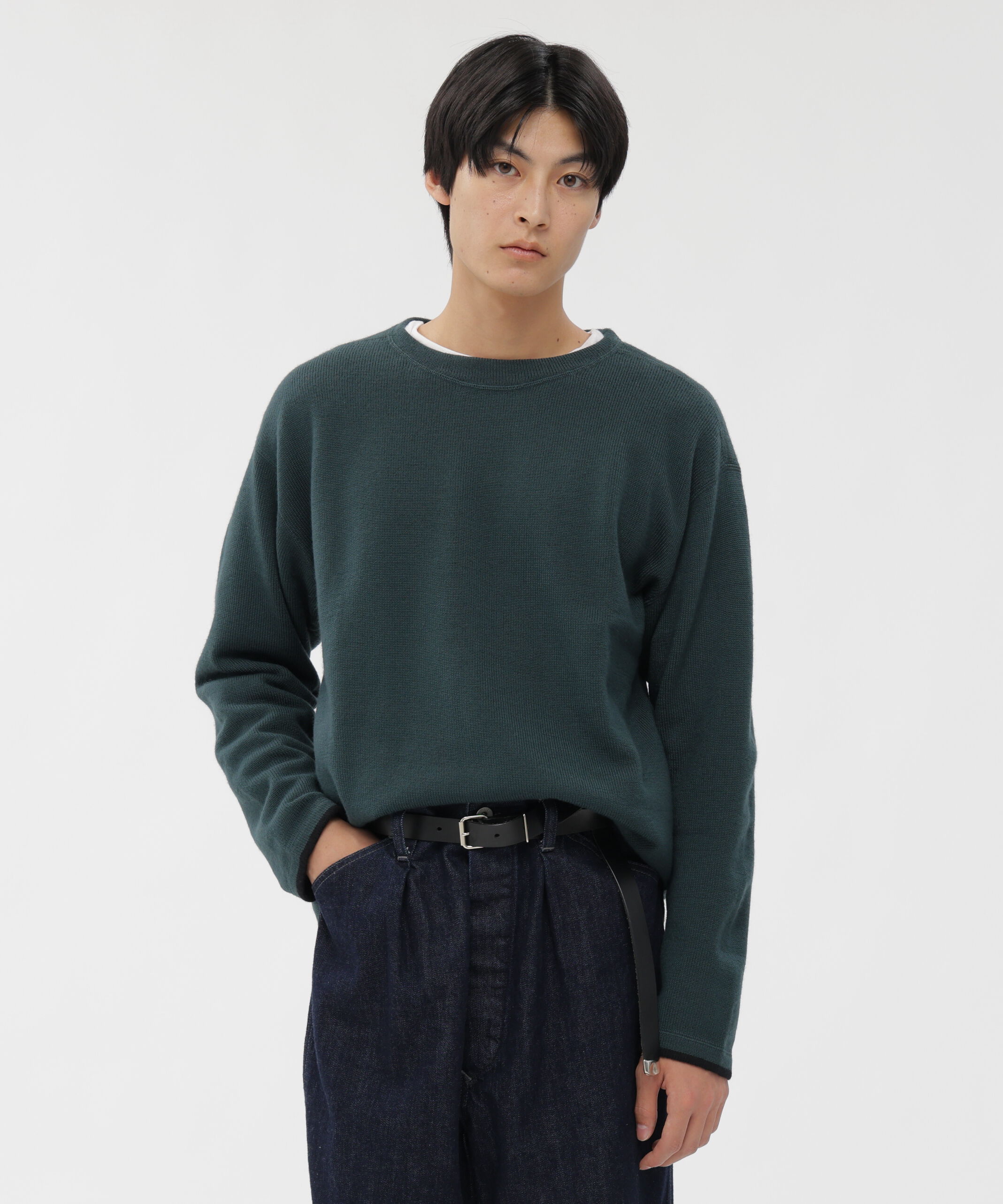 MHL.「PURE WOOL KNITWEAR」|ニット・セーター|MID BLUE3