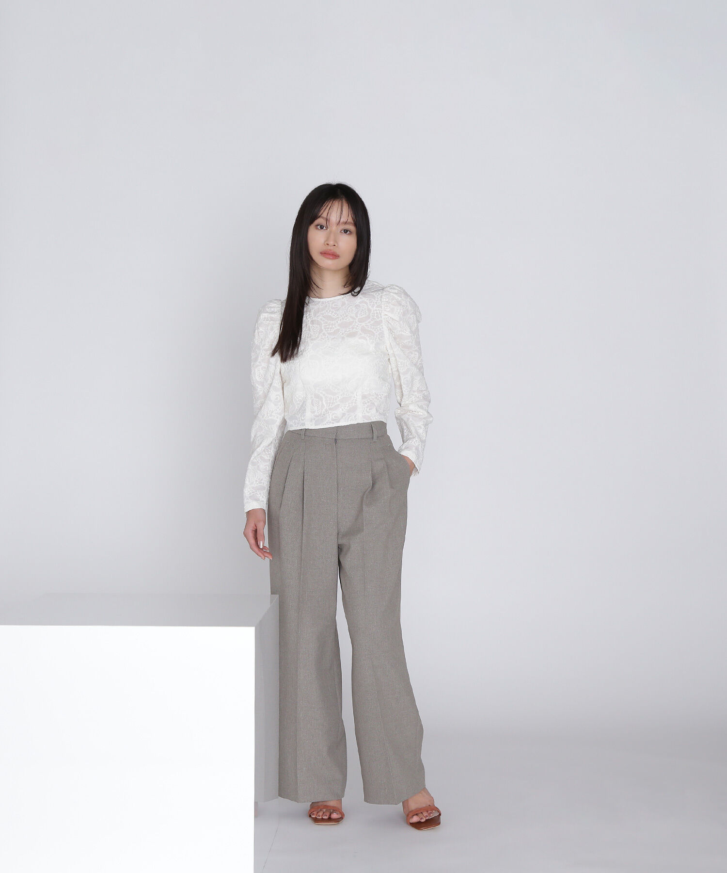  「バックシャンレースアップブラウス」|シャツ・ブラウス|