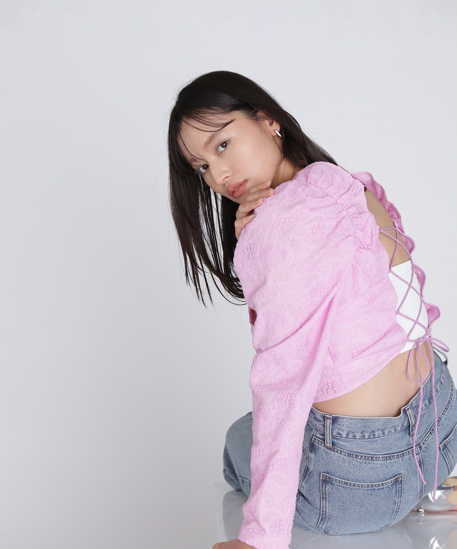  「バックシャンレースアップブラウス」|シャツ・ブラウス|