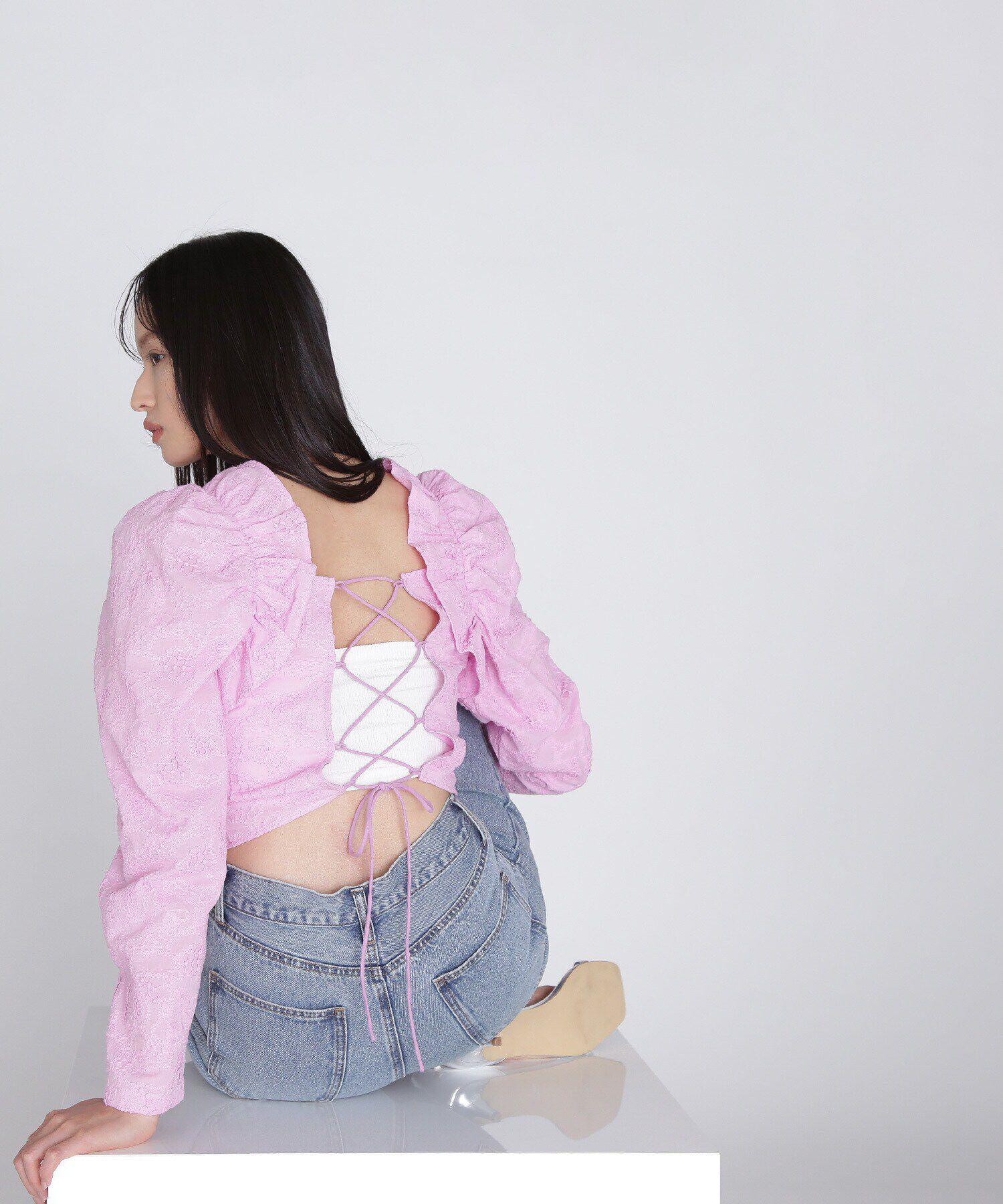  「バックシャンレースアップブラウス」|シャツ・ブラウス|