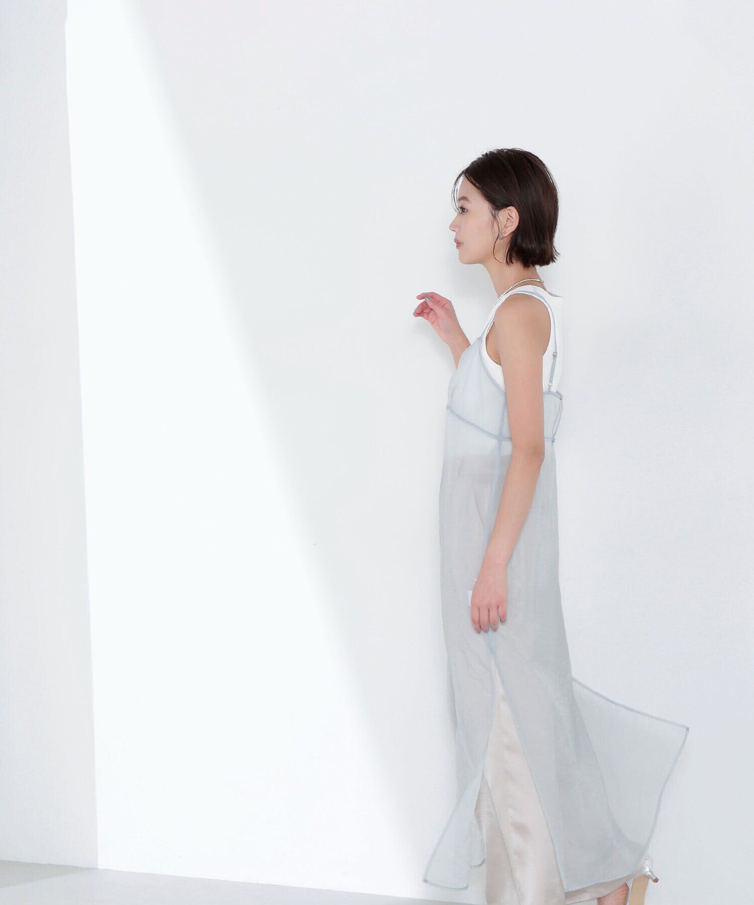  「シアーキャミワンピース」|ワンピース|ライトブルー