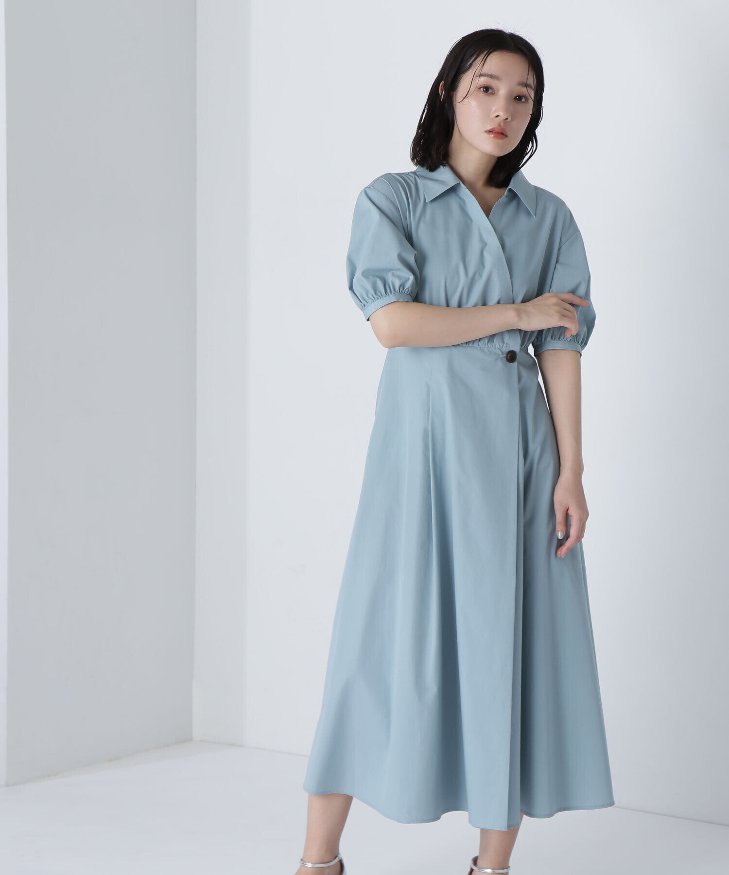  「スキッパーフォルムシャツワンピース」|ワンピース|