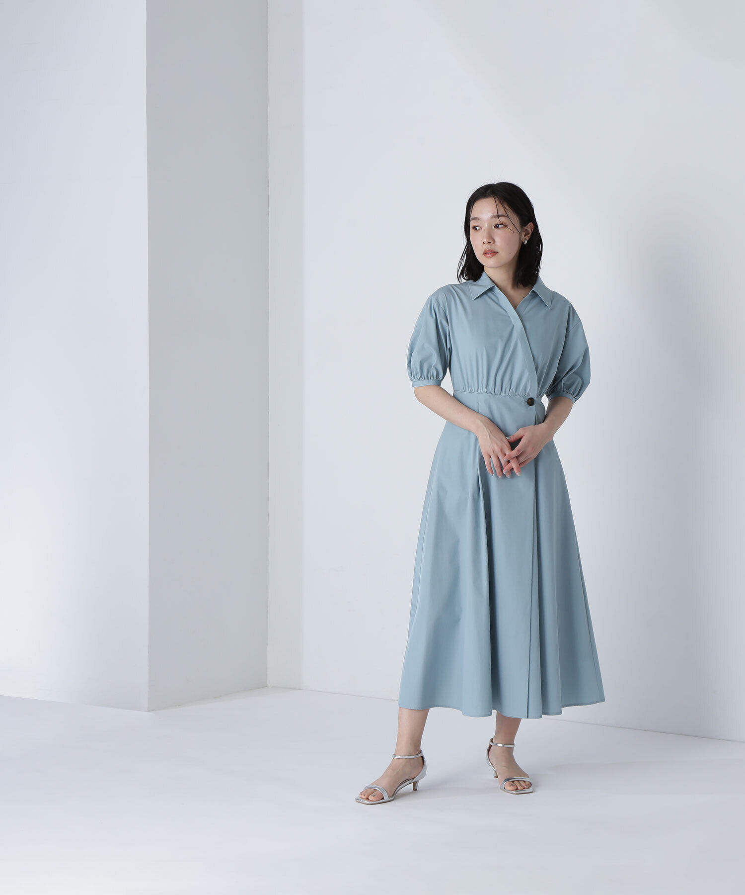  「スキッパーフォルムシャツワンピース」|ワンピース|