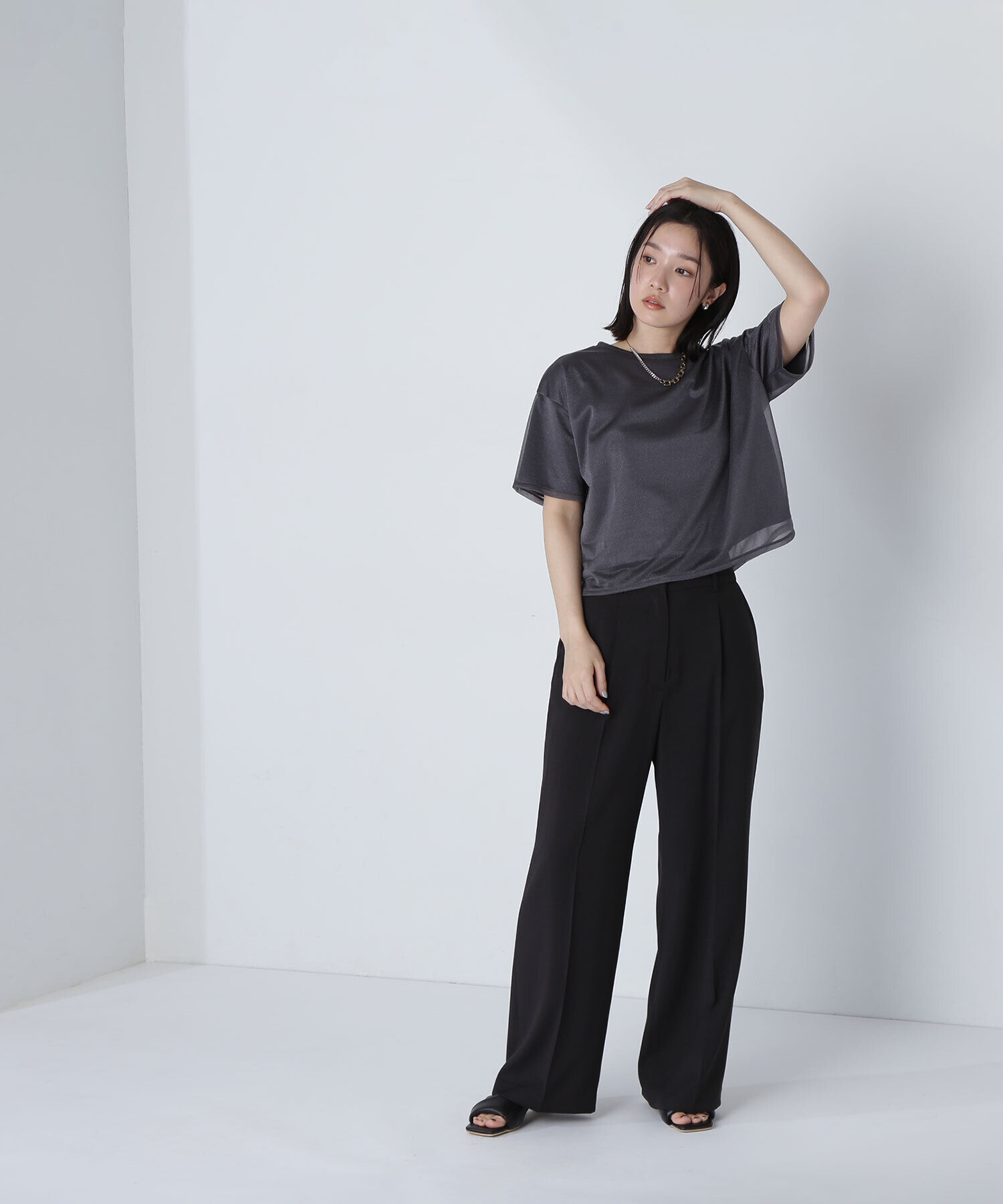  「グロッシーシアーレイヤードTシャツ」|Tシャツ・カットソー|