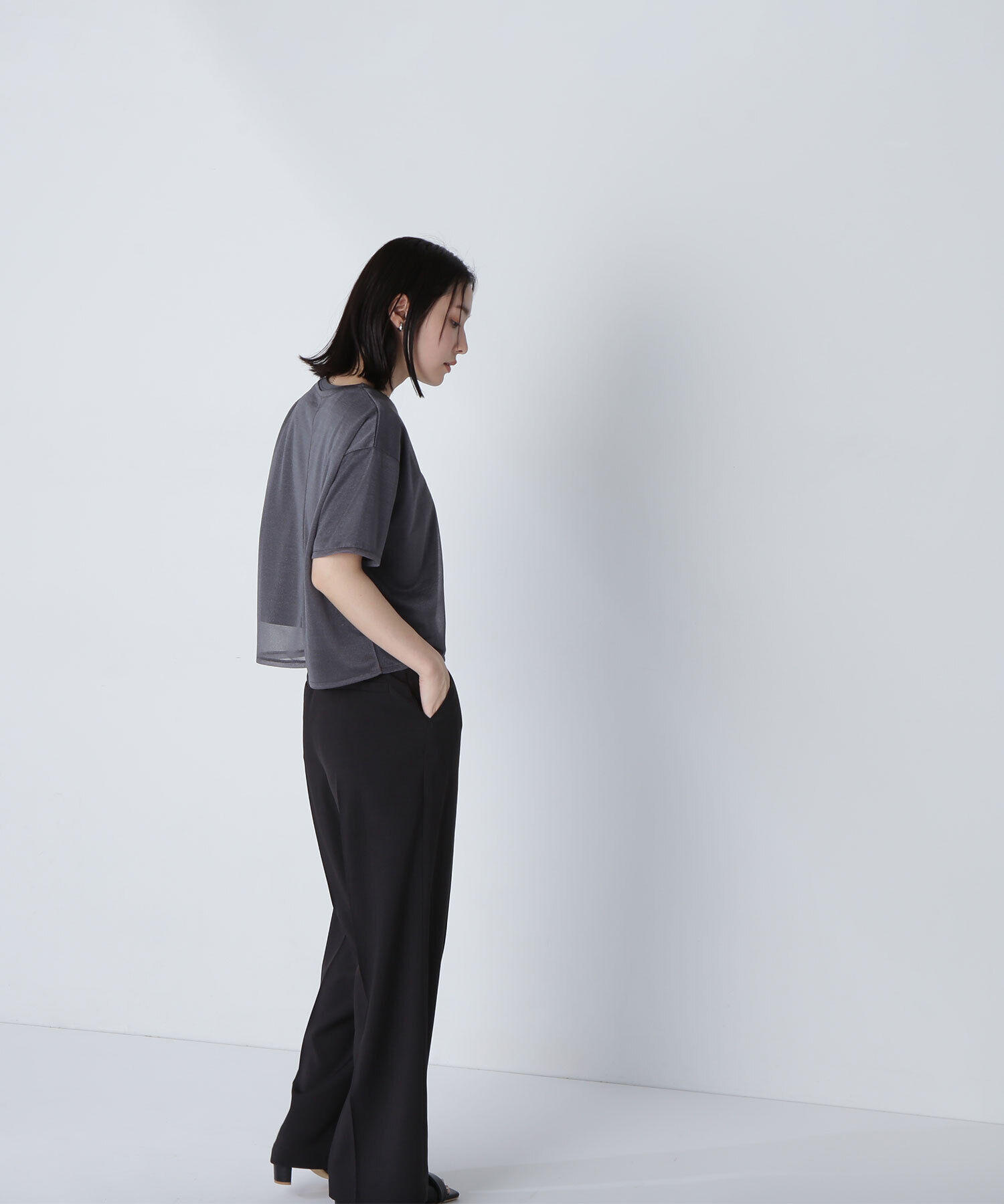  「グロッシーシアーレイヤードTシャツ」|Tシャツ・カットソー|