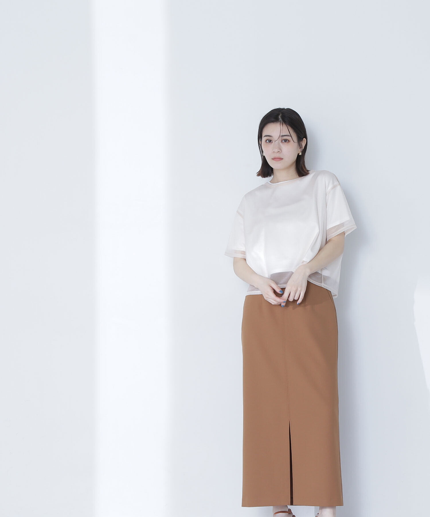  「グロッシーシアーレイヤードTシャツ」|Tシャツ・カットソー|