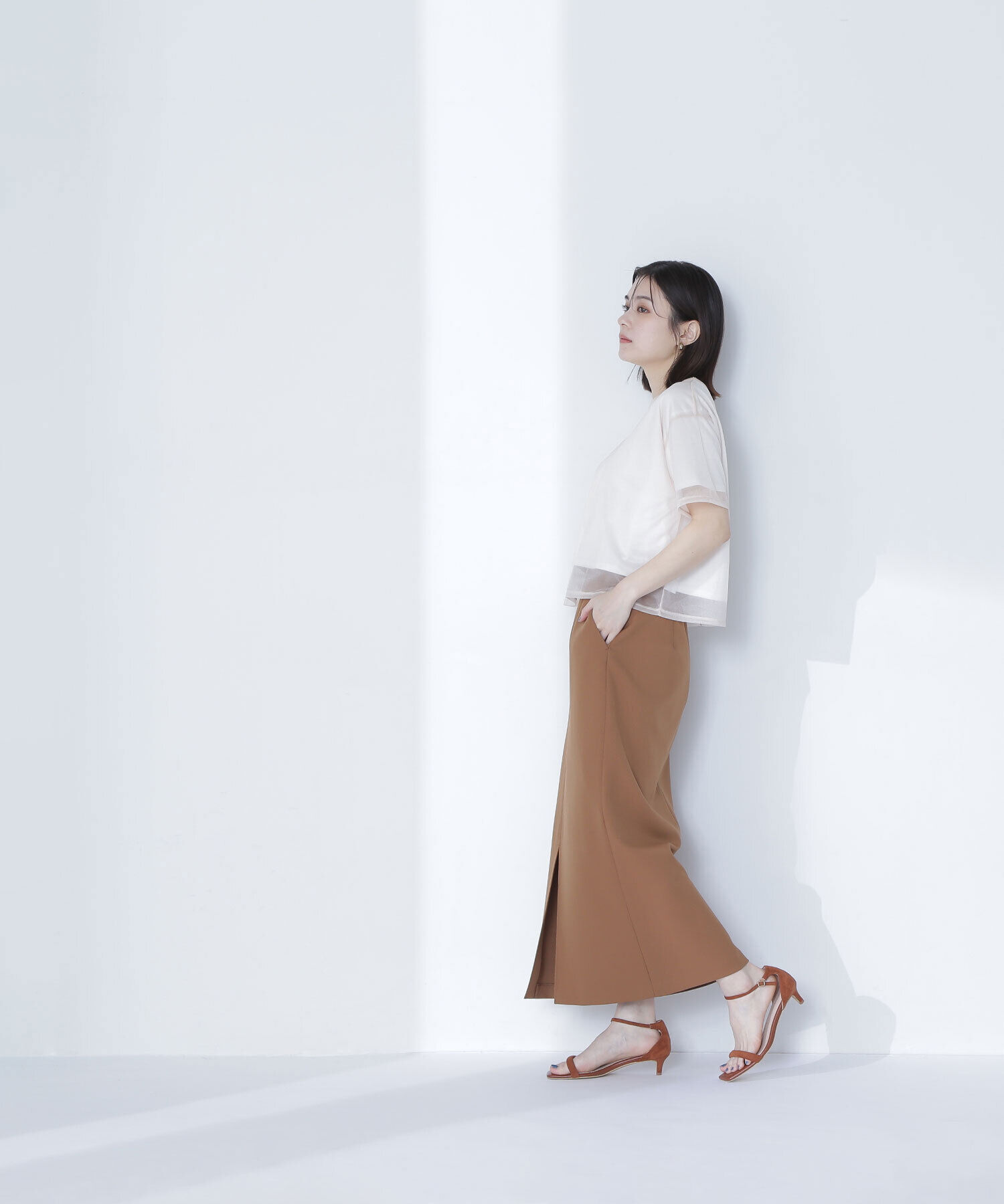  「グロッシーシアーレイヤードTシャツ」|Tシャツ・カットソー|