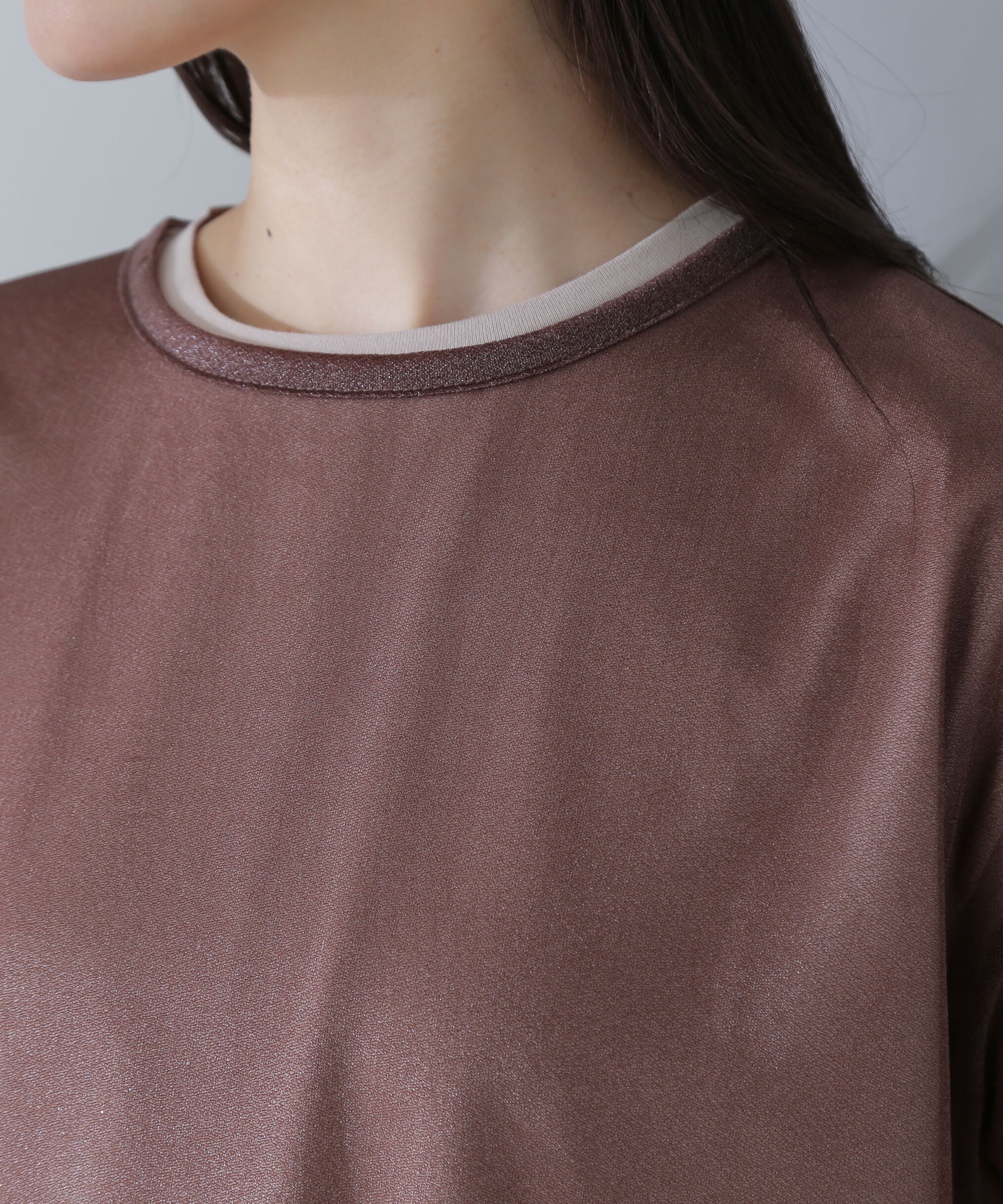  「グロッシーシアーレイヤードTシャツ」|Tシャツ・カットソー|