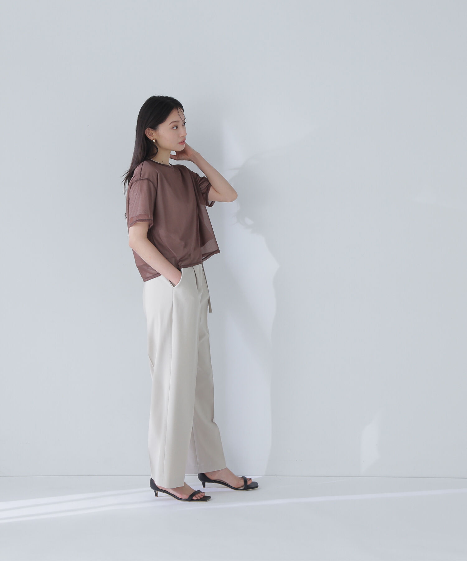  「グロッシーシアーレイヤードTシャツ」|Tシャツ・カットソー|