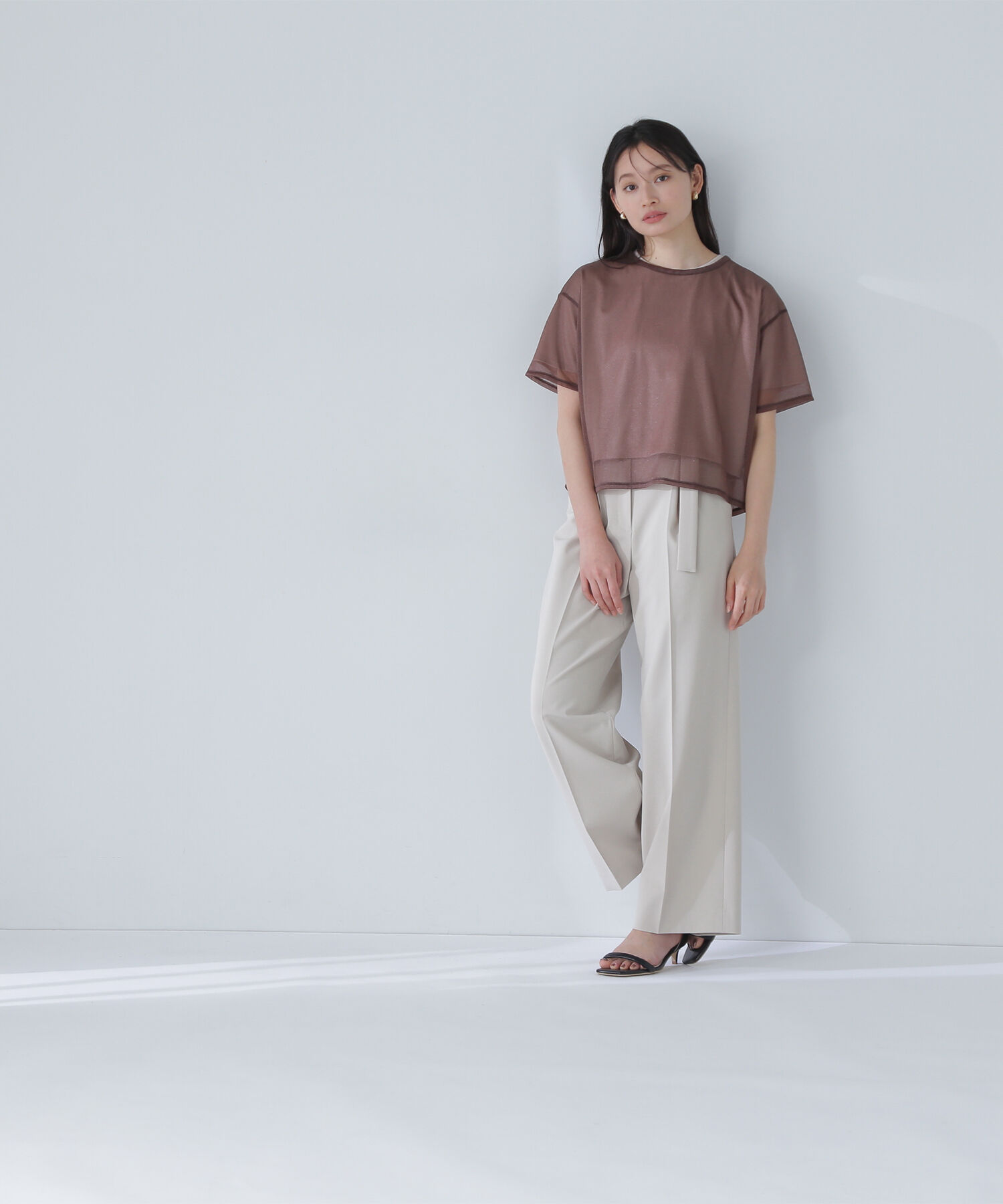  「グロッシーシアーレイヤードTシャツ」|Tシャツ・カットソー|