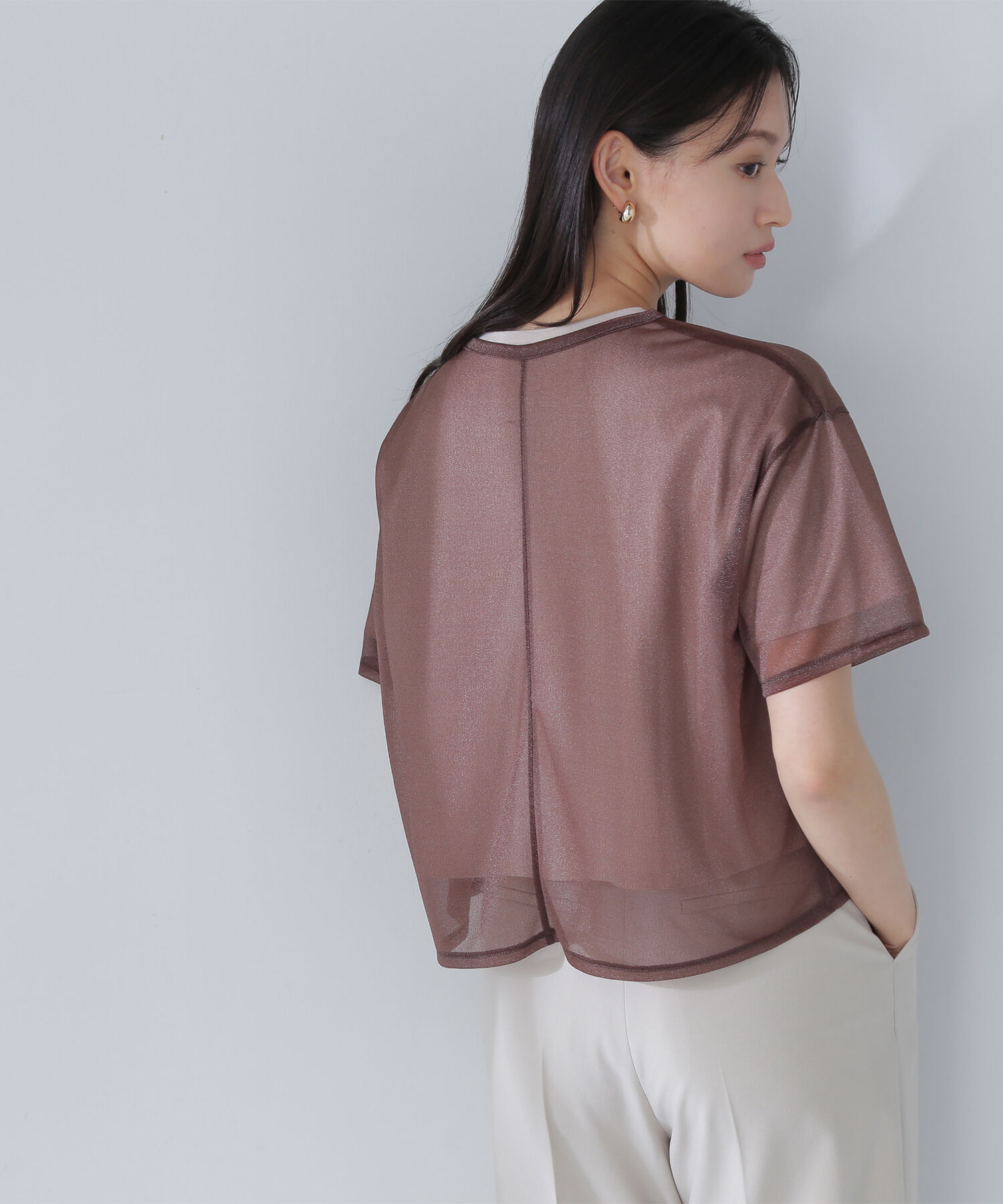  「グロッシーシアーレイヤードTシャツ」|Tシャツ・カットソー|