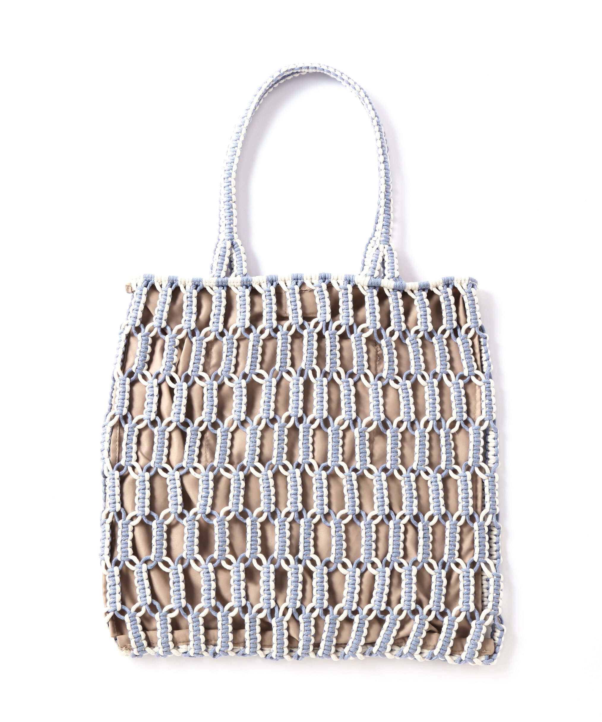  「バイカラーマクラメトートバッグ」|トートバッグ|