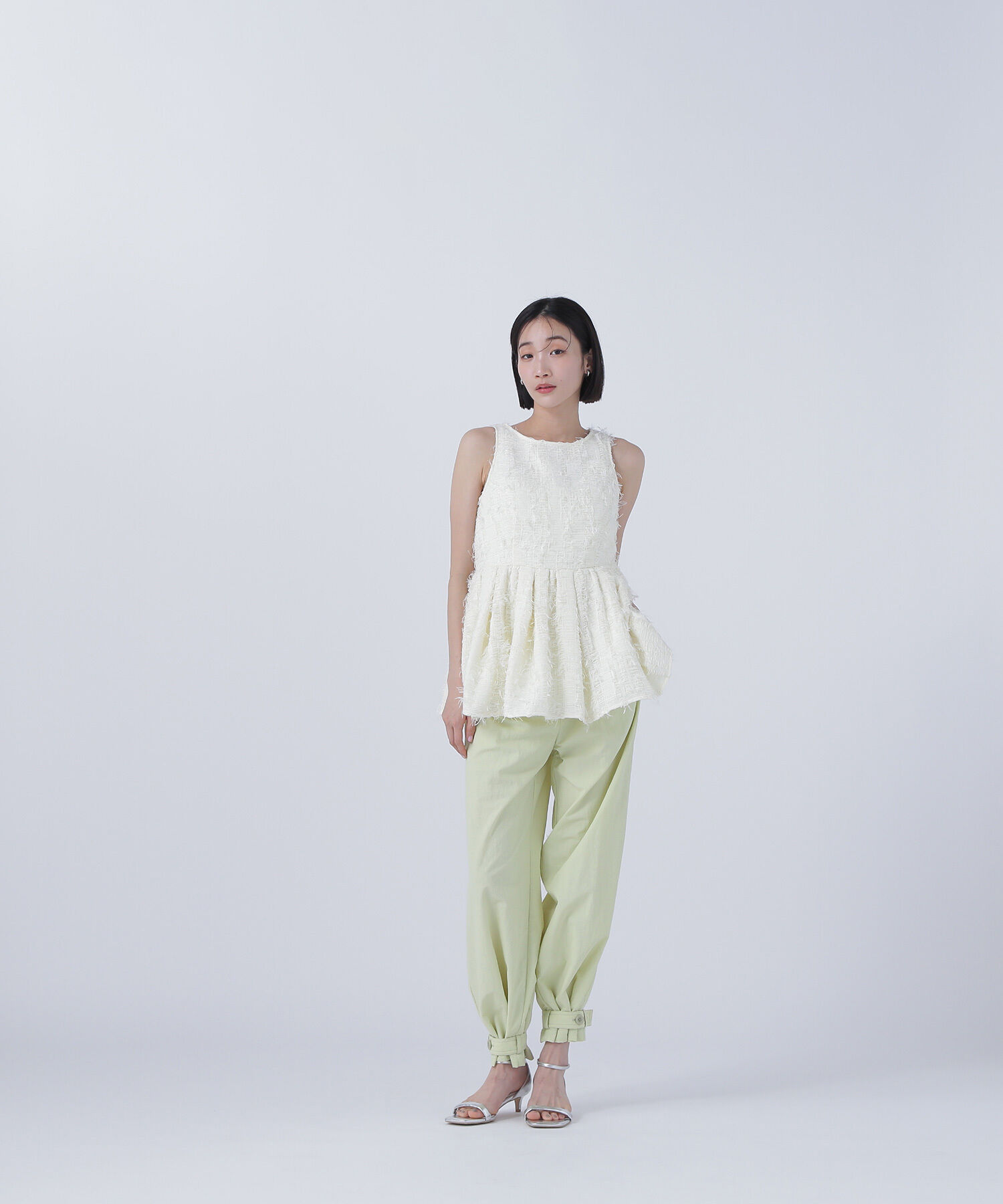  「ツイードアメスリペプラムトップス」|シャツ・ブラウス|