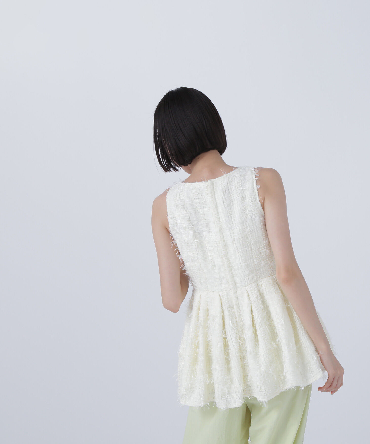  「ツイードアメスリペプラムトップス」|シャツ・ブラウス|