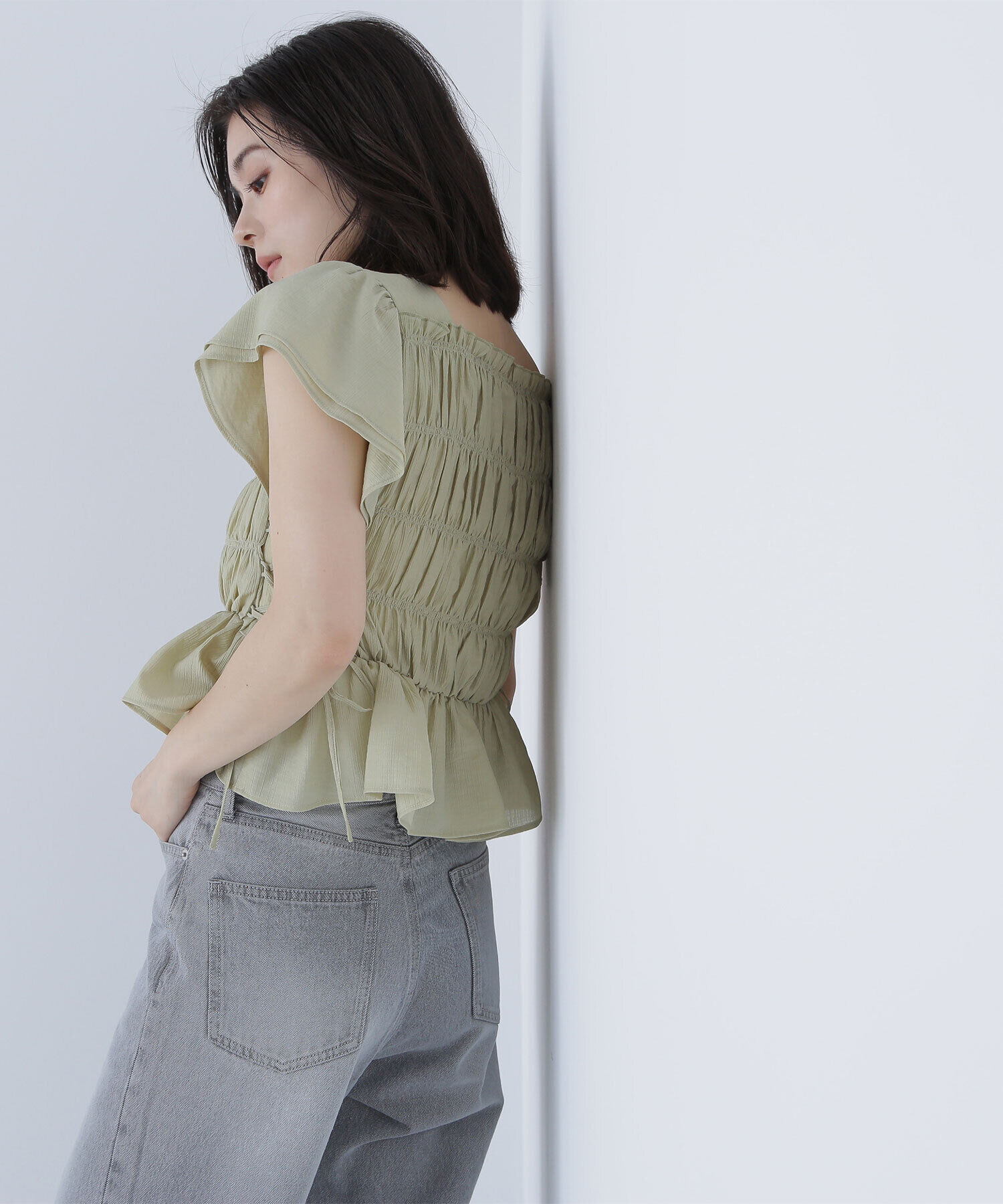  「レースアップシャーリングブラウス」|シャツ・ブラウス|