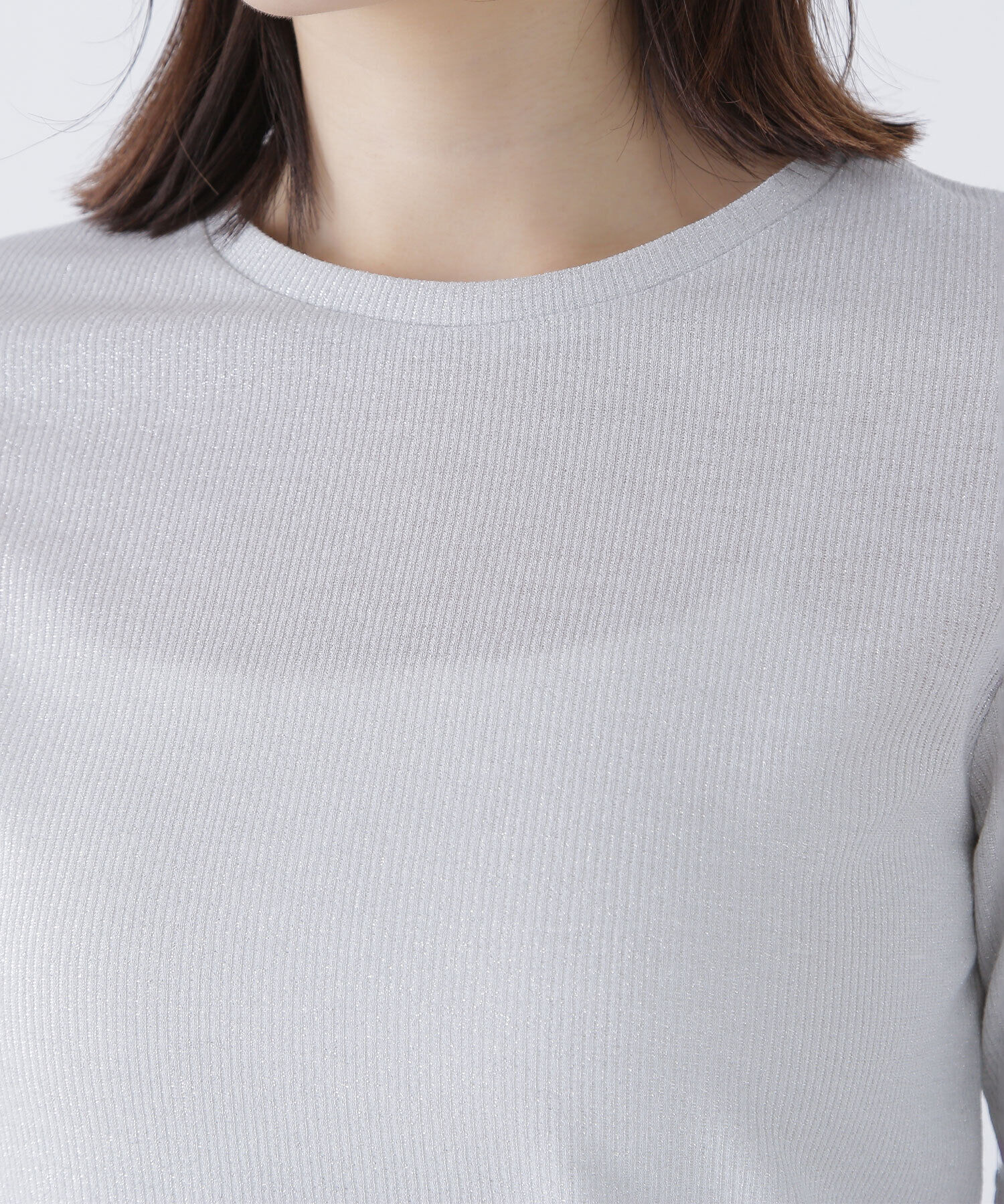  「ラメリブカットソー」|Tシャツ・カットソー|