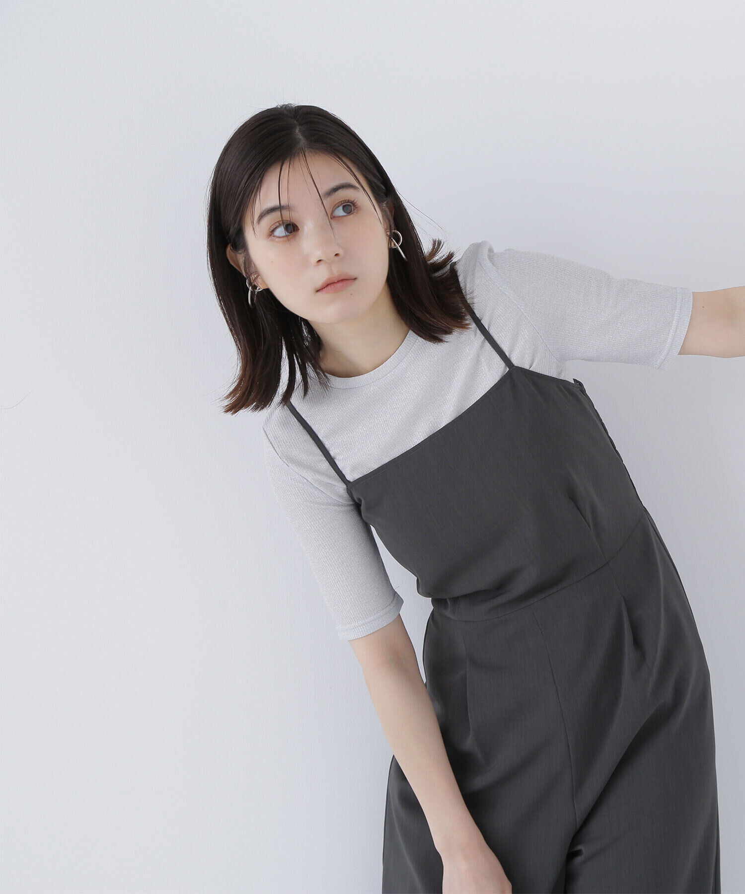  「ラメリブカットソー」|Tシャツ・カットソー|