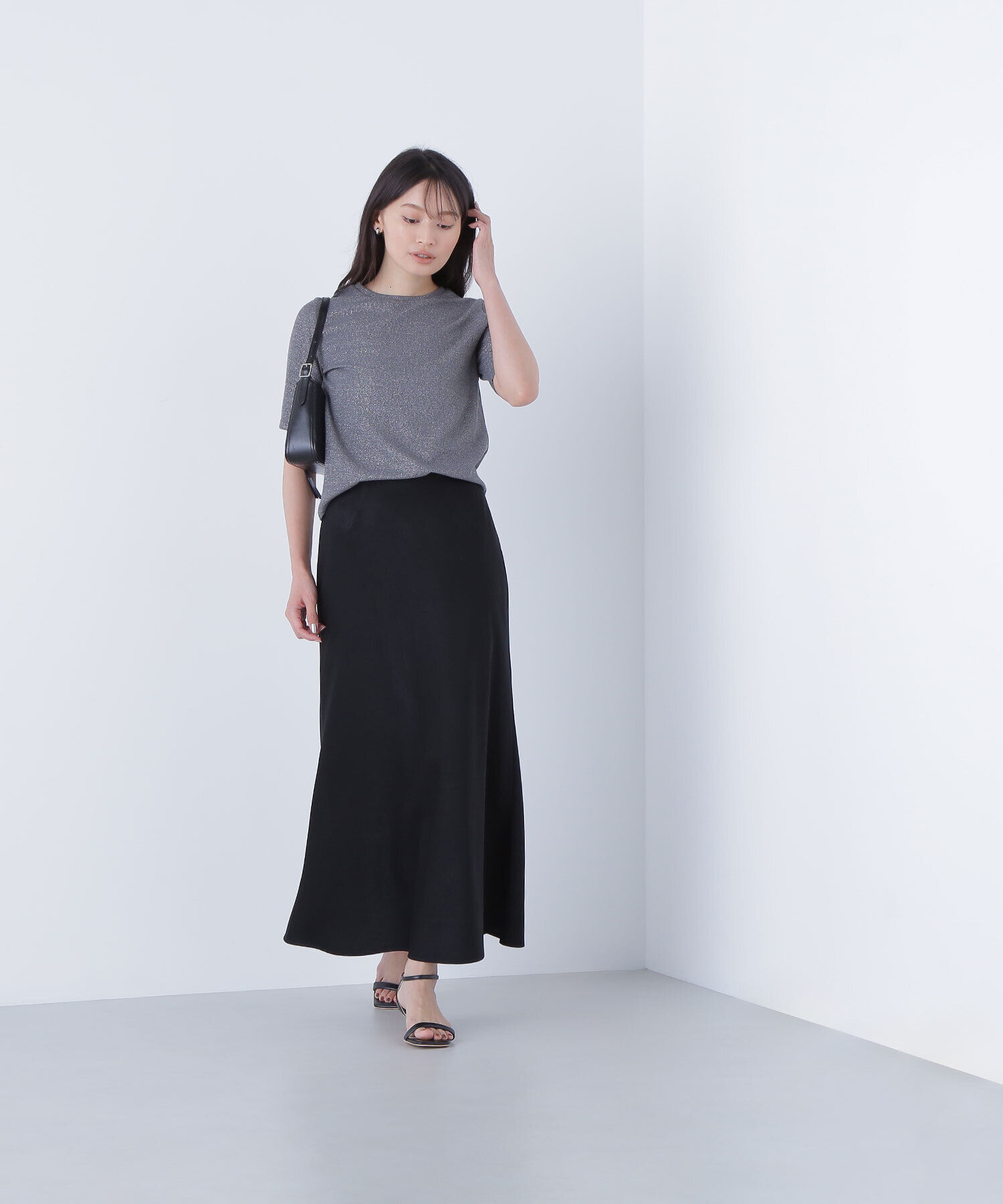  「ラメリブカットソー」|Tシャツ・カットソー|