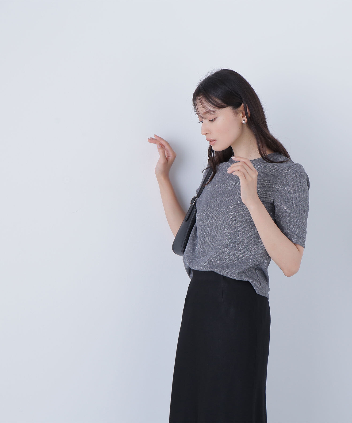  「ラメリブカットソー」|Tシャツ・カットソー|