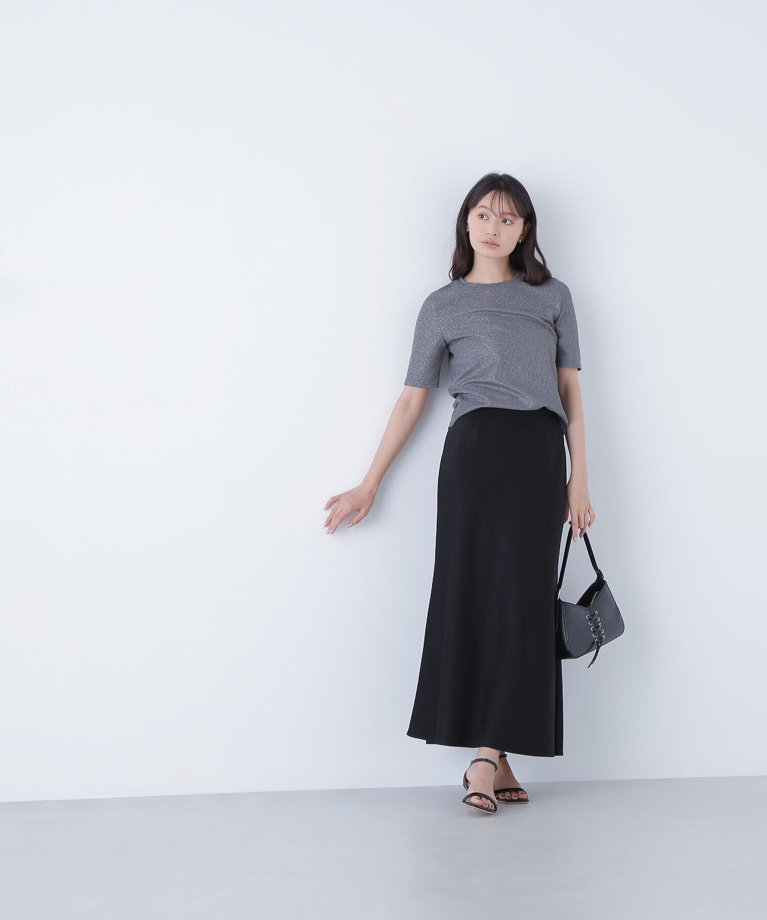  「ラメリブカットソー」|Tシャツ・カットソー|