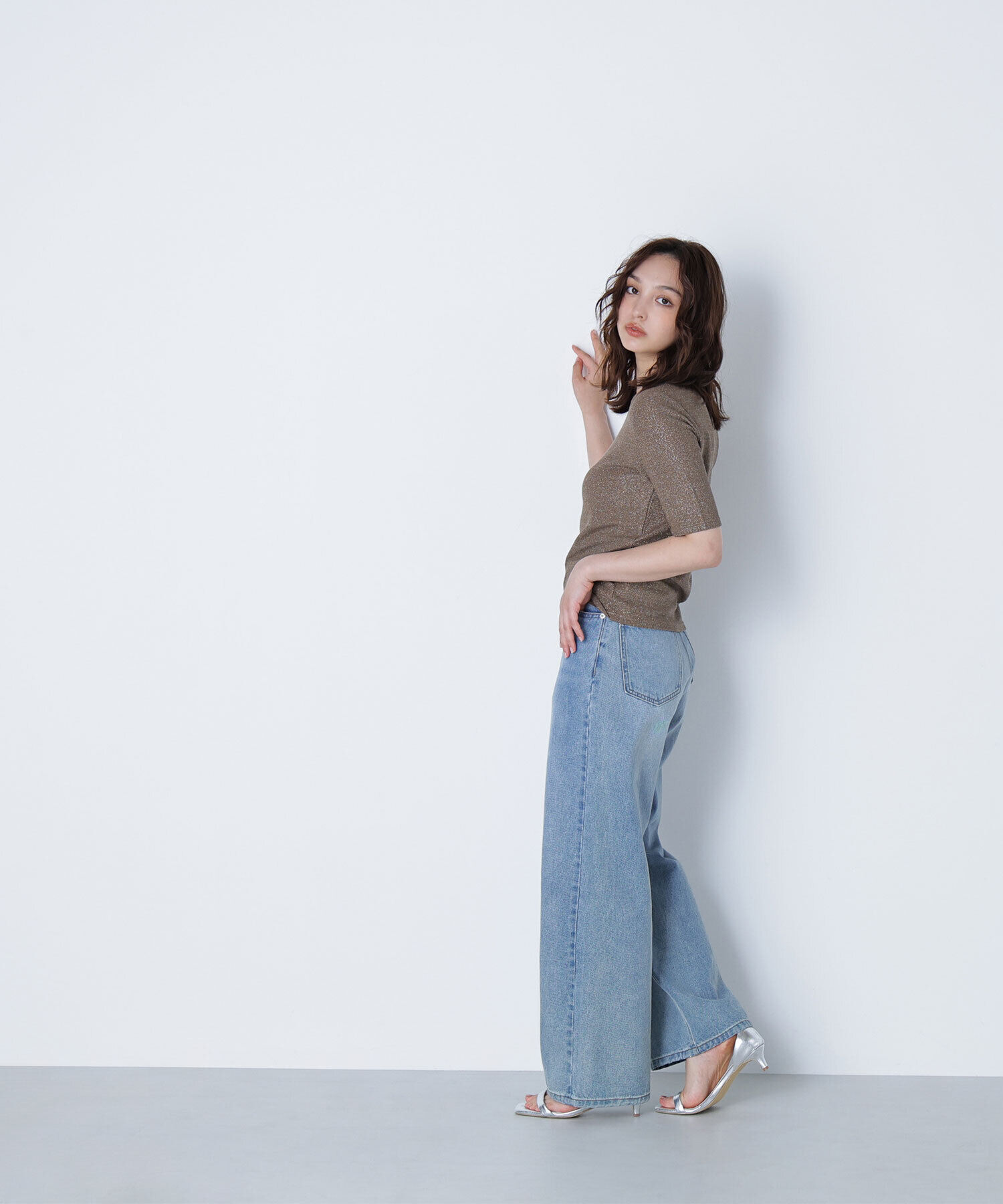  「ラメリブカットソー」|Tシャツ・カットソー|