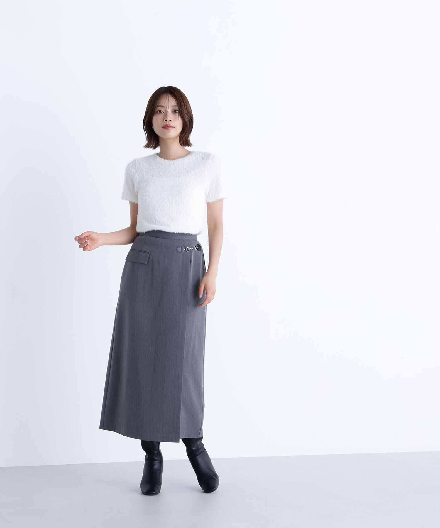  「ビットディテールナロースカート」|スカート|