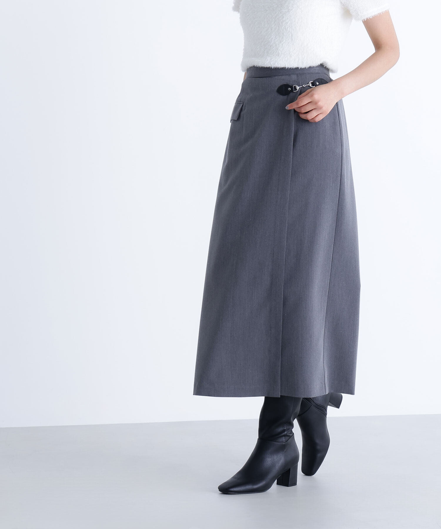  「ビットディテールナロースカート」|スカート|