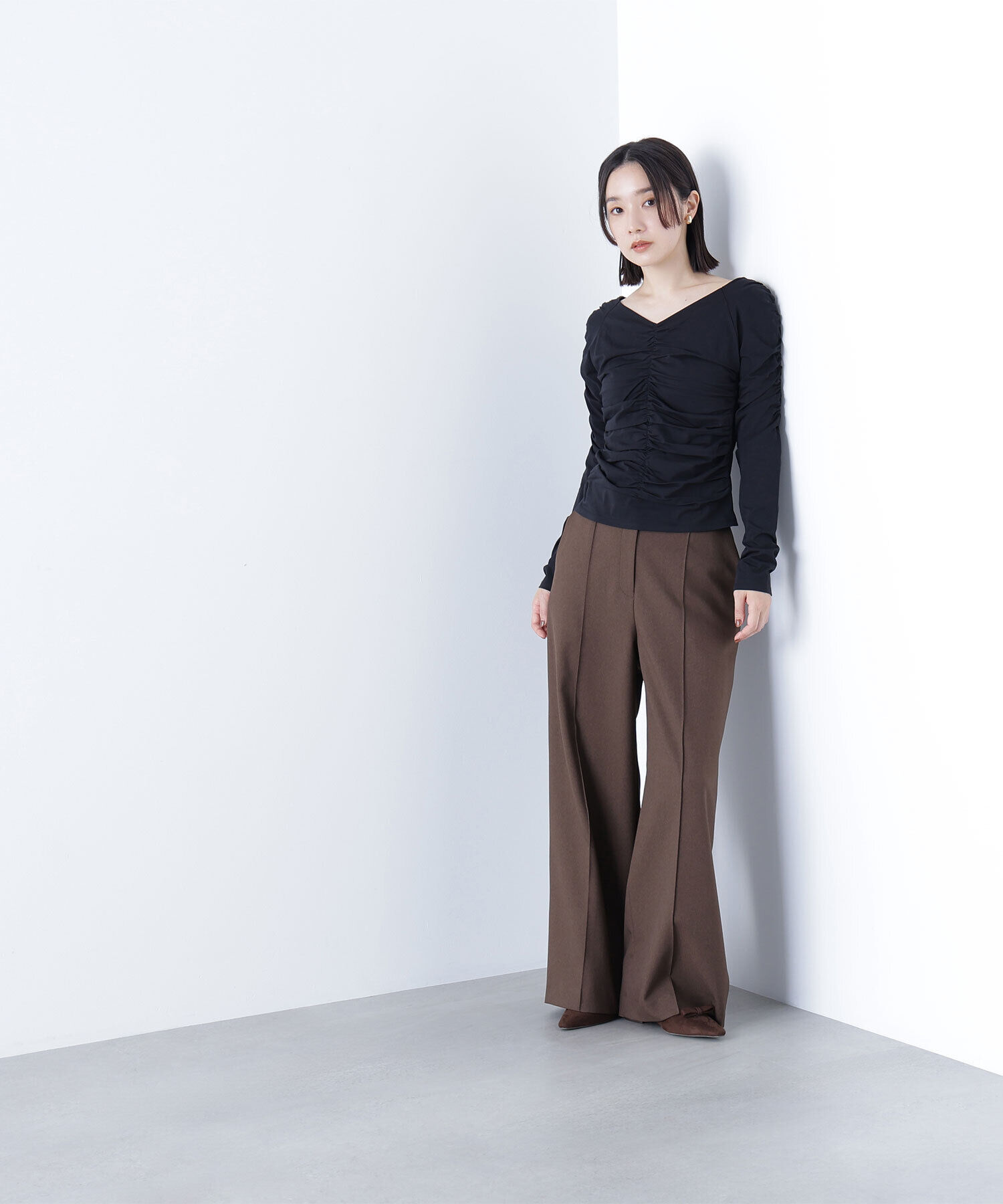  「ギャザーカットソー」|Tシャツ・カットソー|