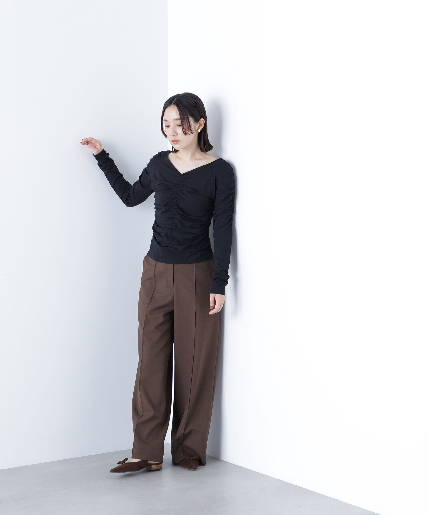  「ギャザーカットソー」|Tシャツ・カットソー|